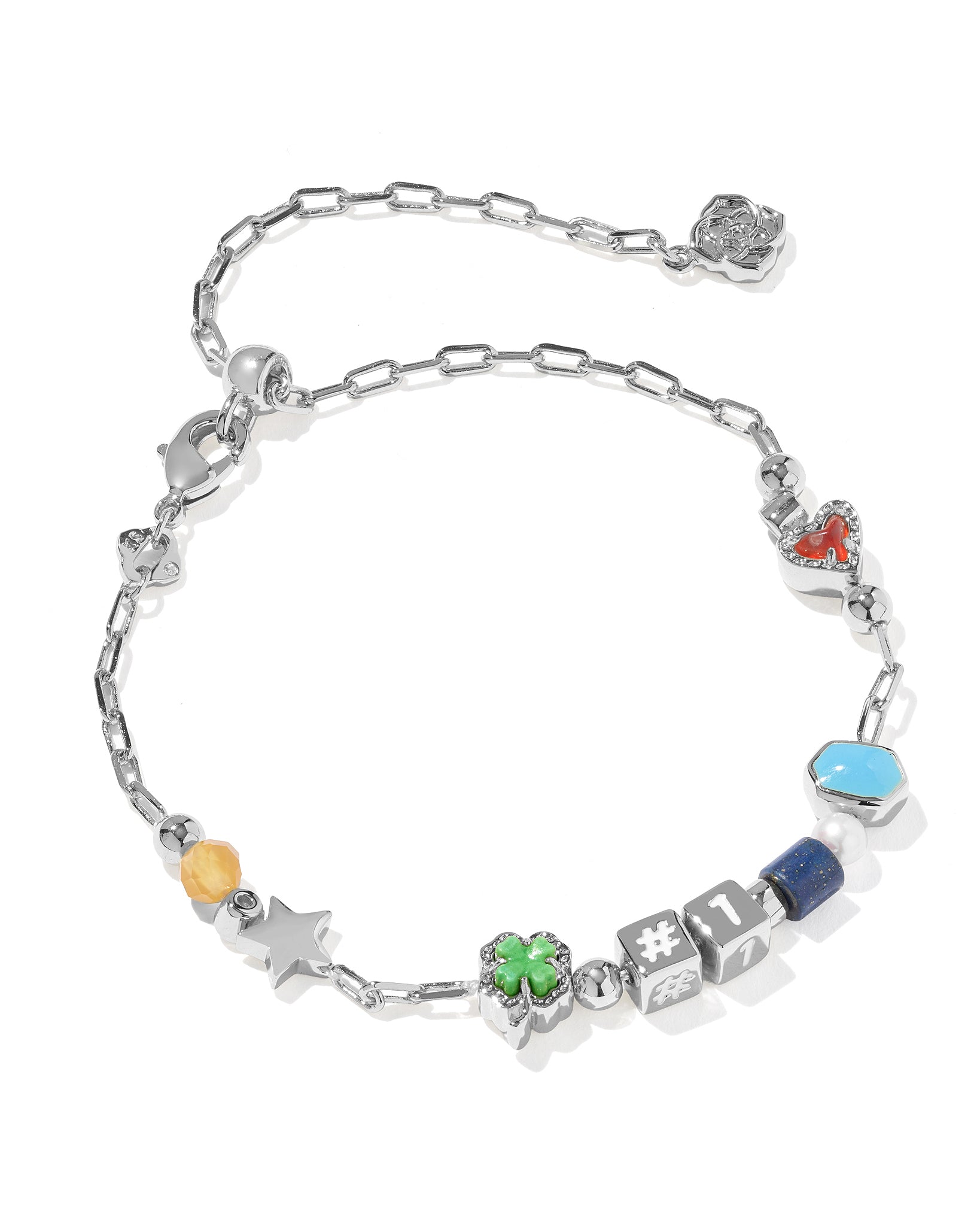 Kendra Scott Lacey Delicate Chain Bracelet in Multi Mix and Rhodium Plated