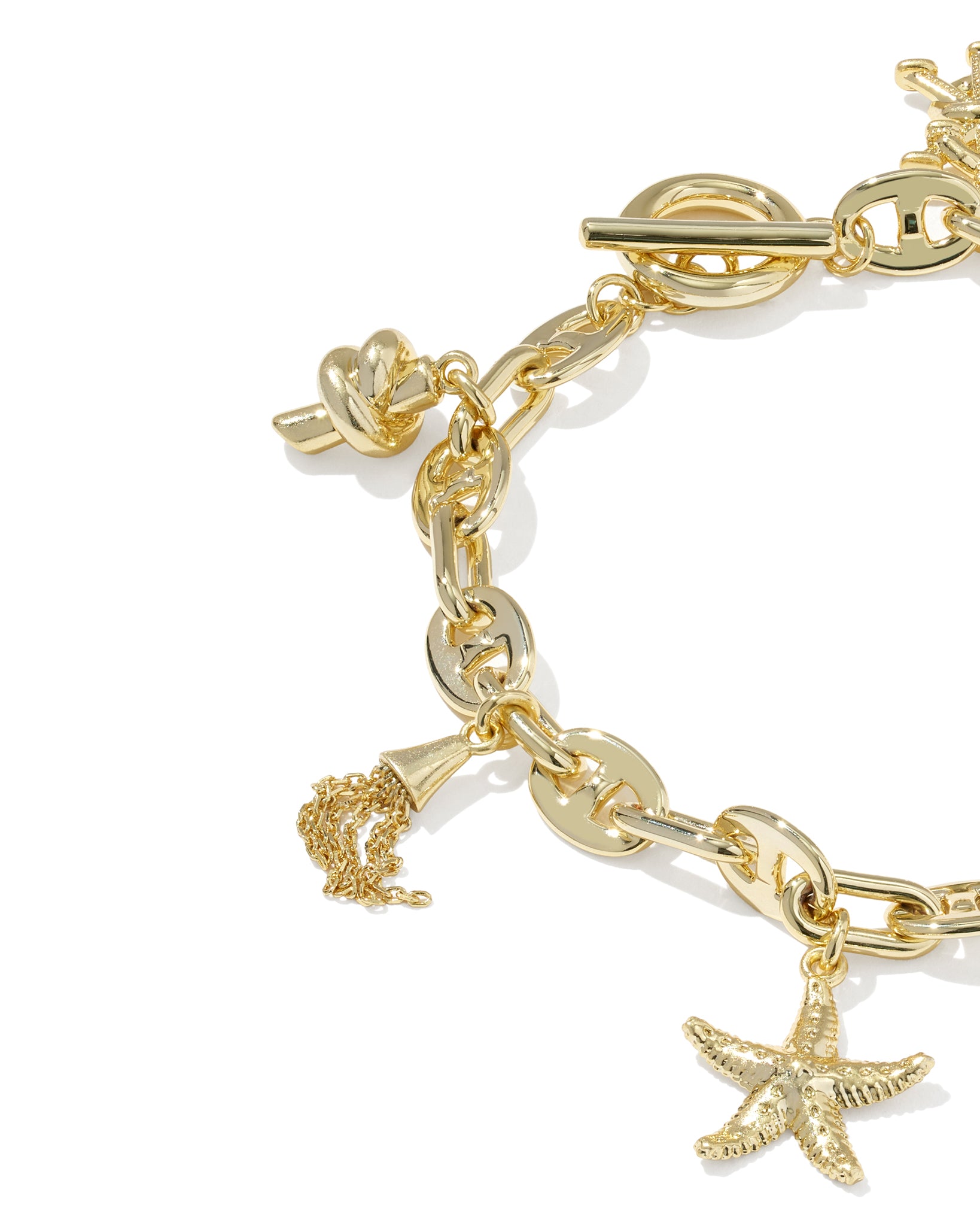 Kendra Scott Parker Chain Charm Bracelet in White Pearl and Gold Plated