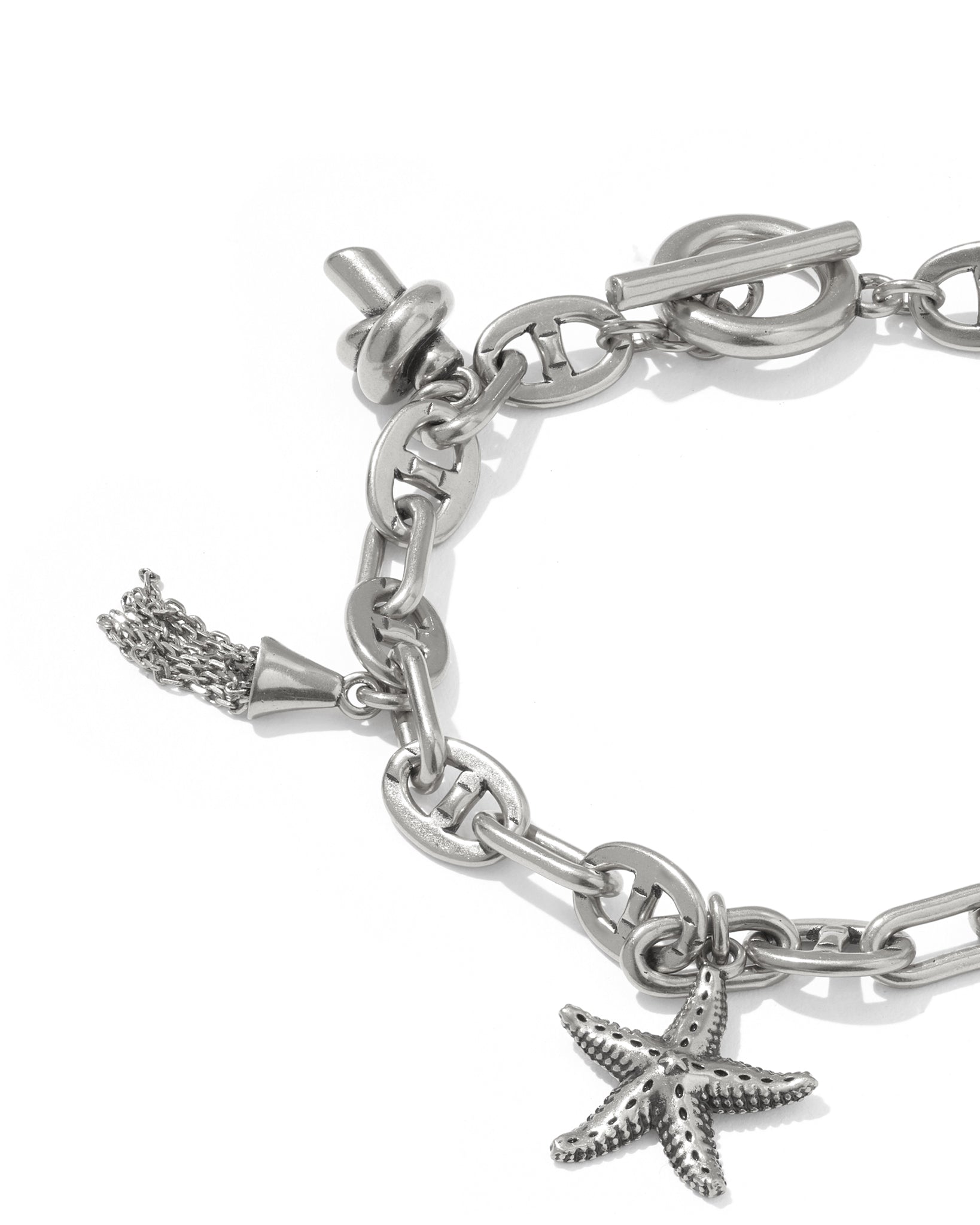 Kendra Scott Parker Chain Charm Bracelet in White Pearl and Vintage Silver Plated