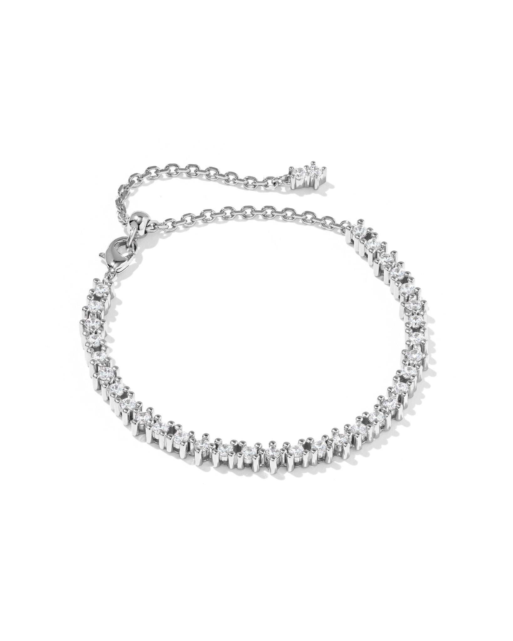 Kendra Scott Fate Tennis Bracelet in White CZ and Rhodium Plated