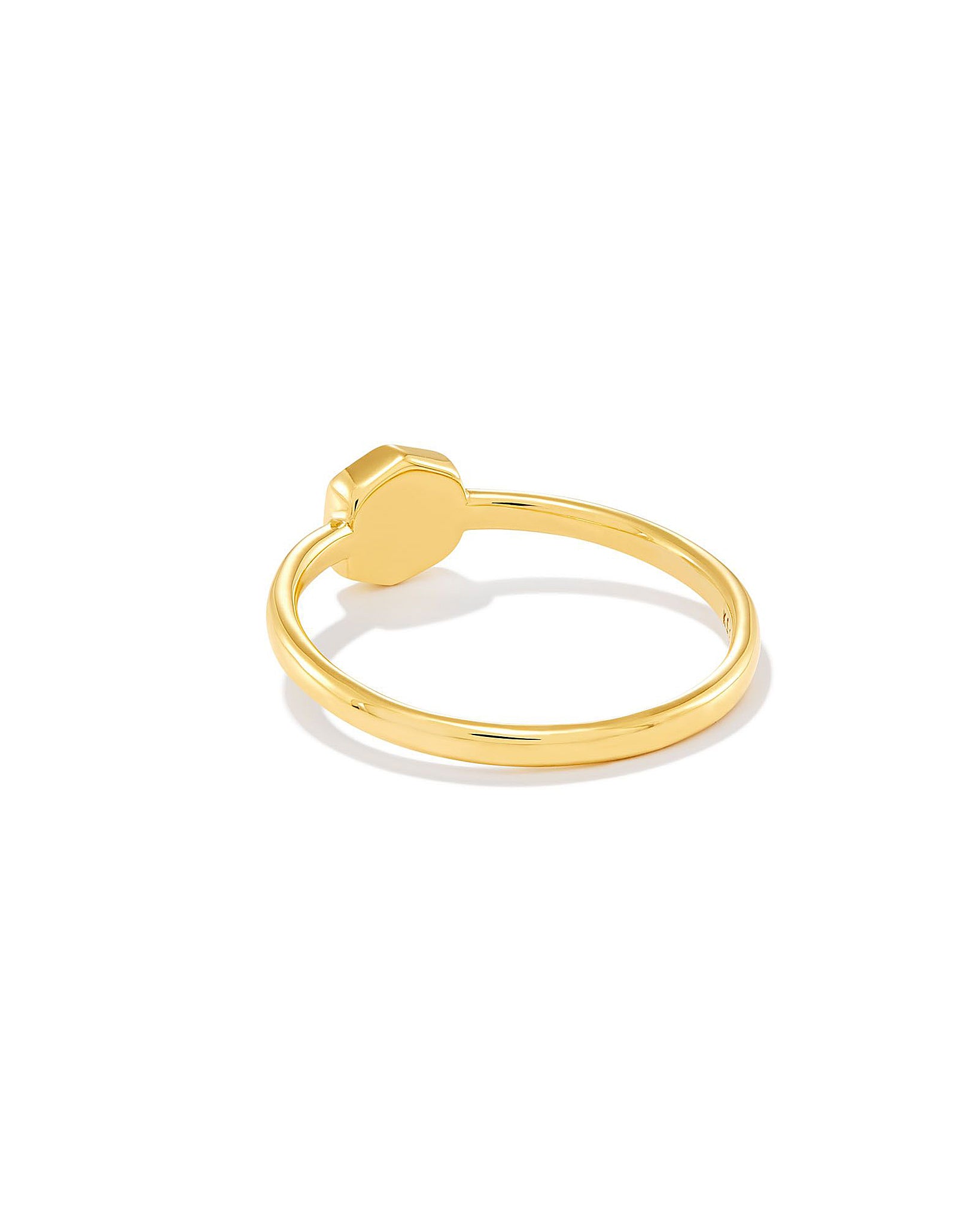 Kendra Scott Davie Band Ring in Clear Rock Crystal and 18k Gold Vermeil Size 6