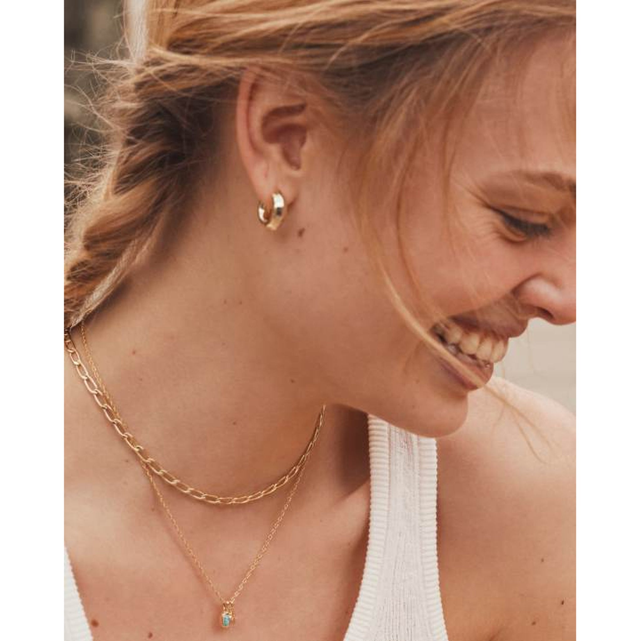 Kendra Scott Mikki Huggie Hoop Earrings in Mixed Metal Gold and Rhodium Plated