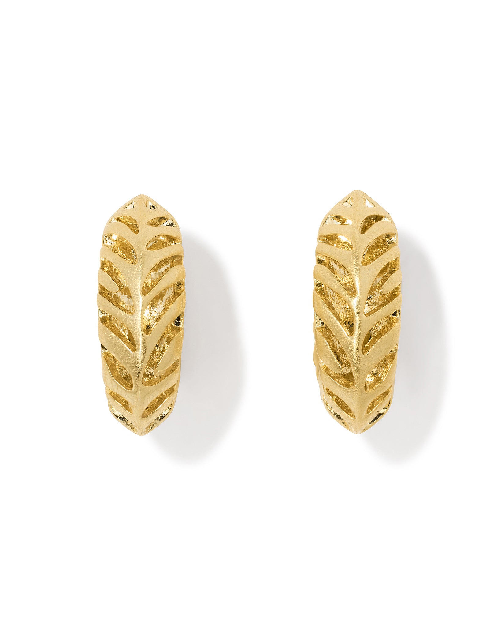 Kendra Scott Tiger Striped Mikki Huggie Hoop Earrings in Gold Plated