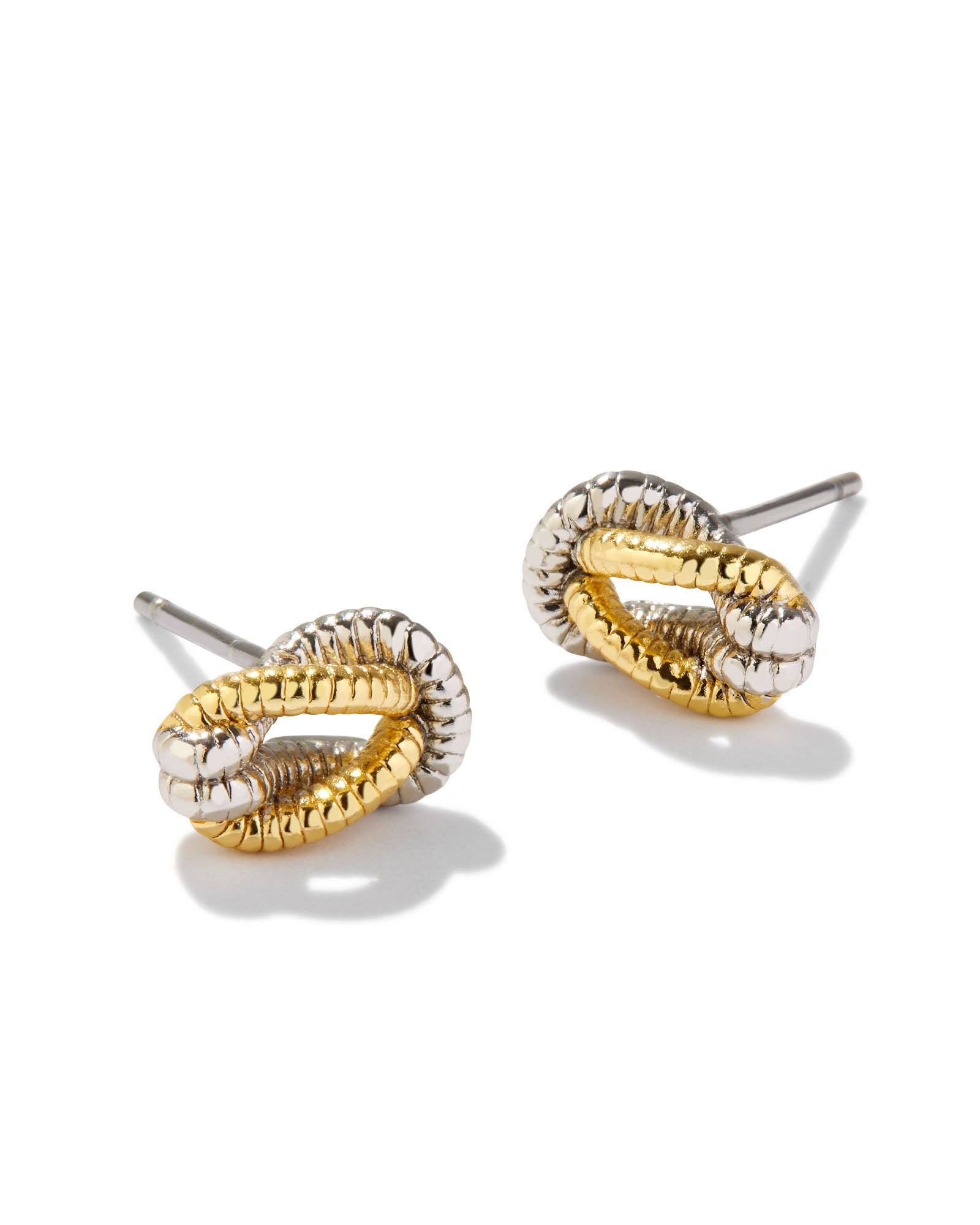 Kendra Scott Annie Knot Stud Earrings in Gold and Rhodium Mixed Metal Plated