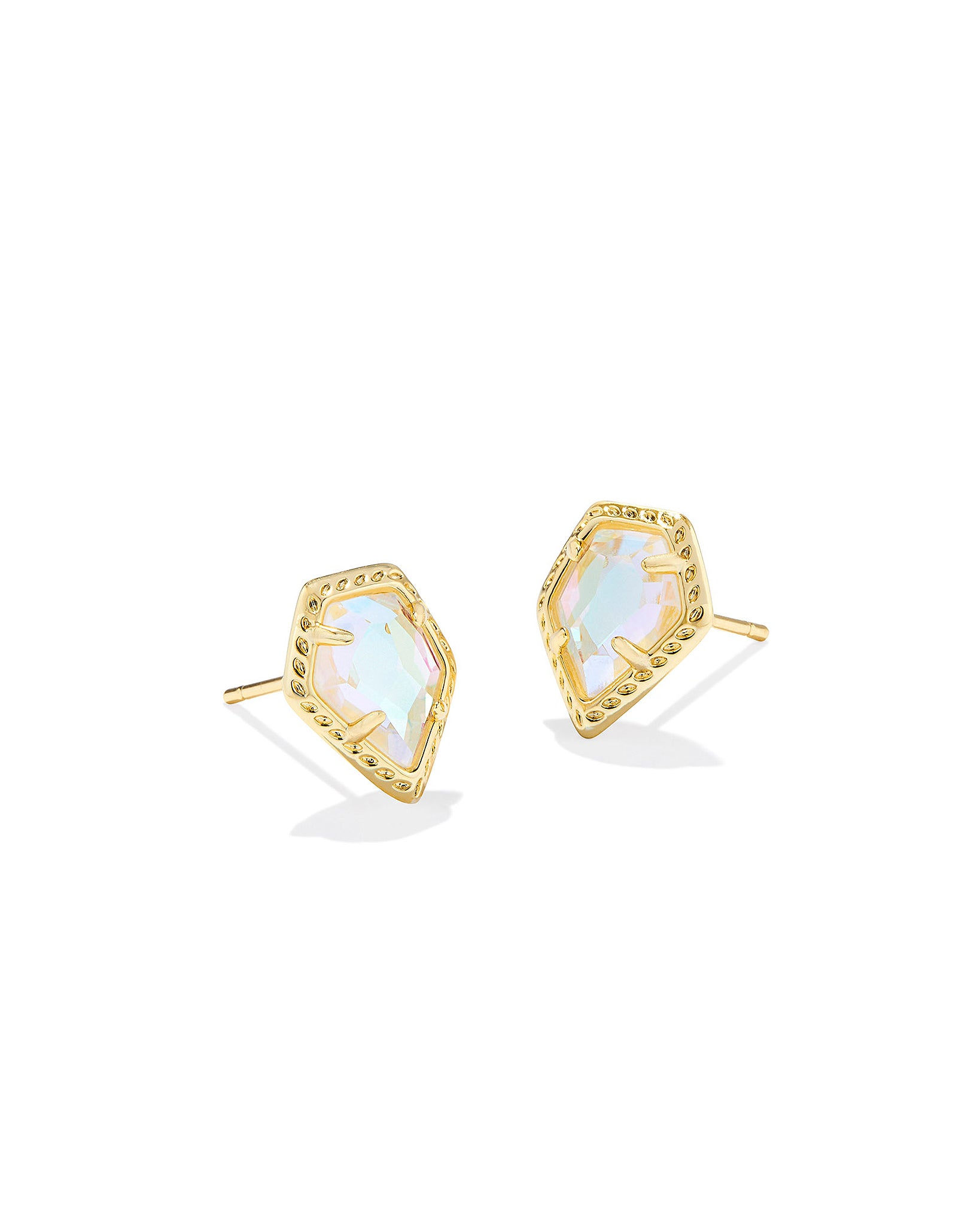 Kendra Scott Tessa Framed Stud Earrings in Dichroic Glass and Gold Plated