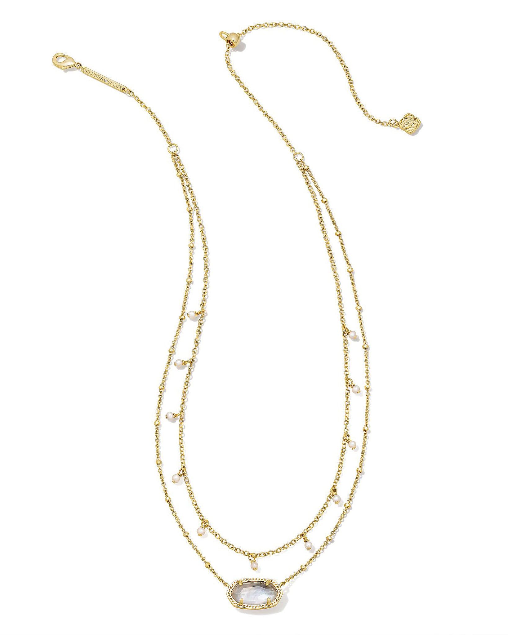Kendra Scott Elisa Multi Strand Pearl Necklace in Ivory Mother of Pearl and Gold