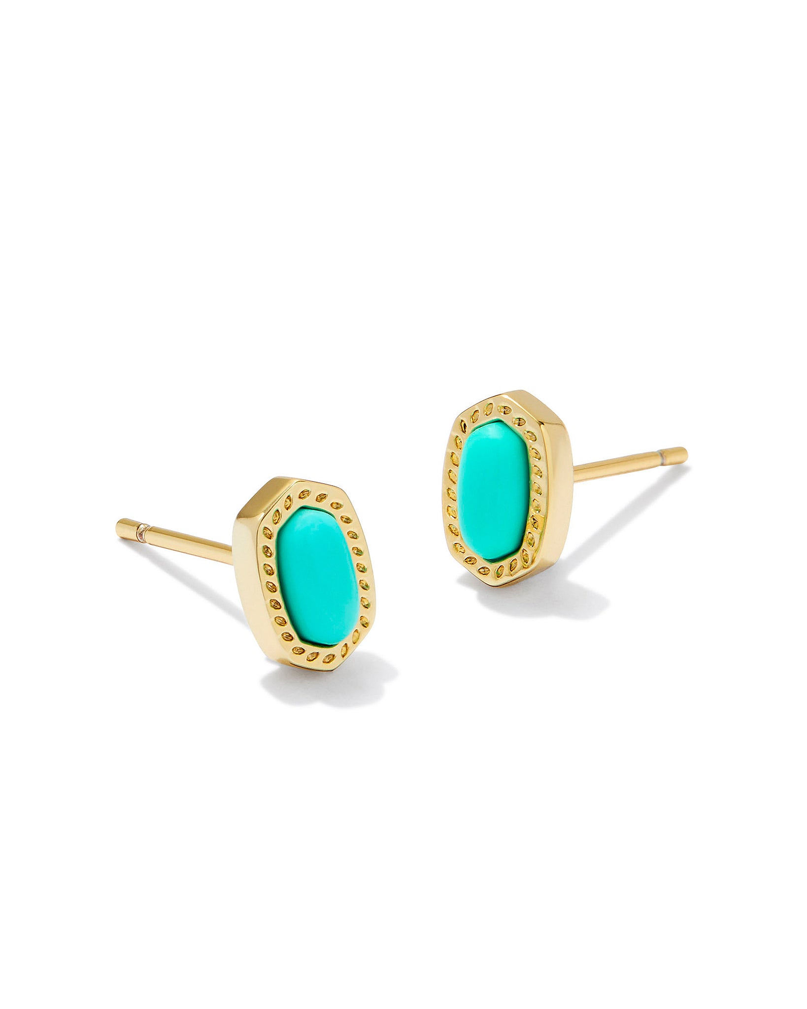 Kendra Scott Mini Ellie Petite Stud Earrings in Mint Green Magnesite and Gold