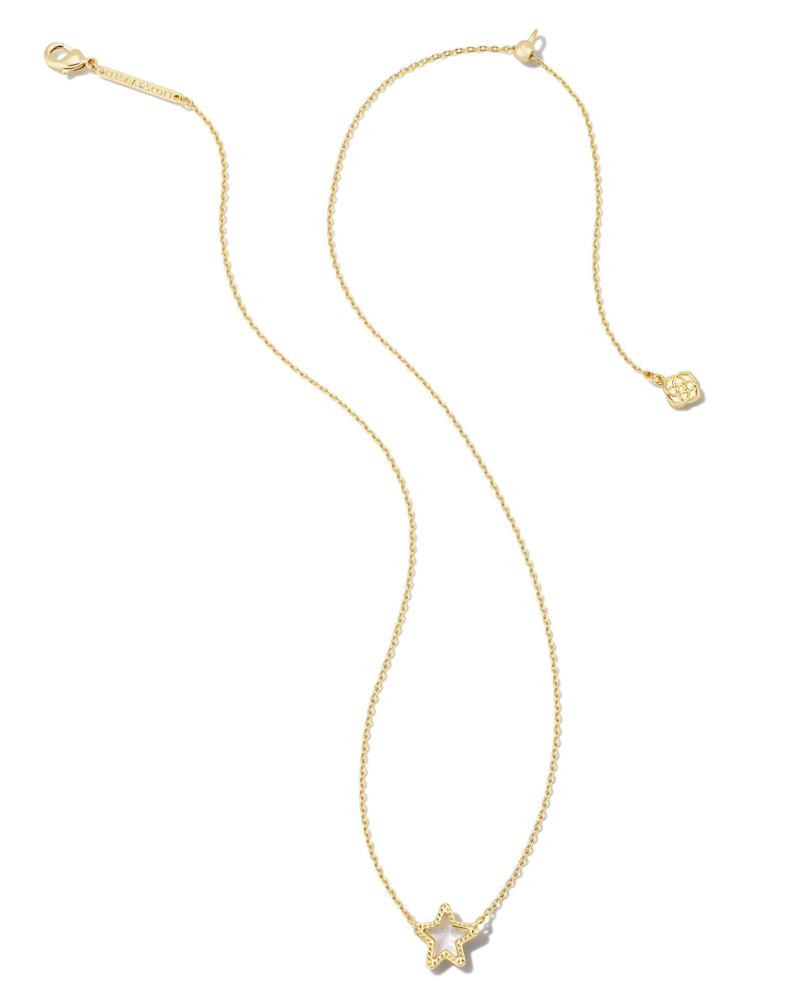 Kendra Scott Jae Star Necklace in Mother of Pearl Ivory and Gold