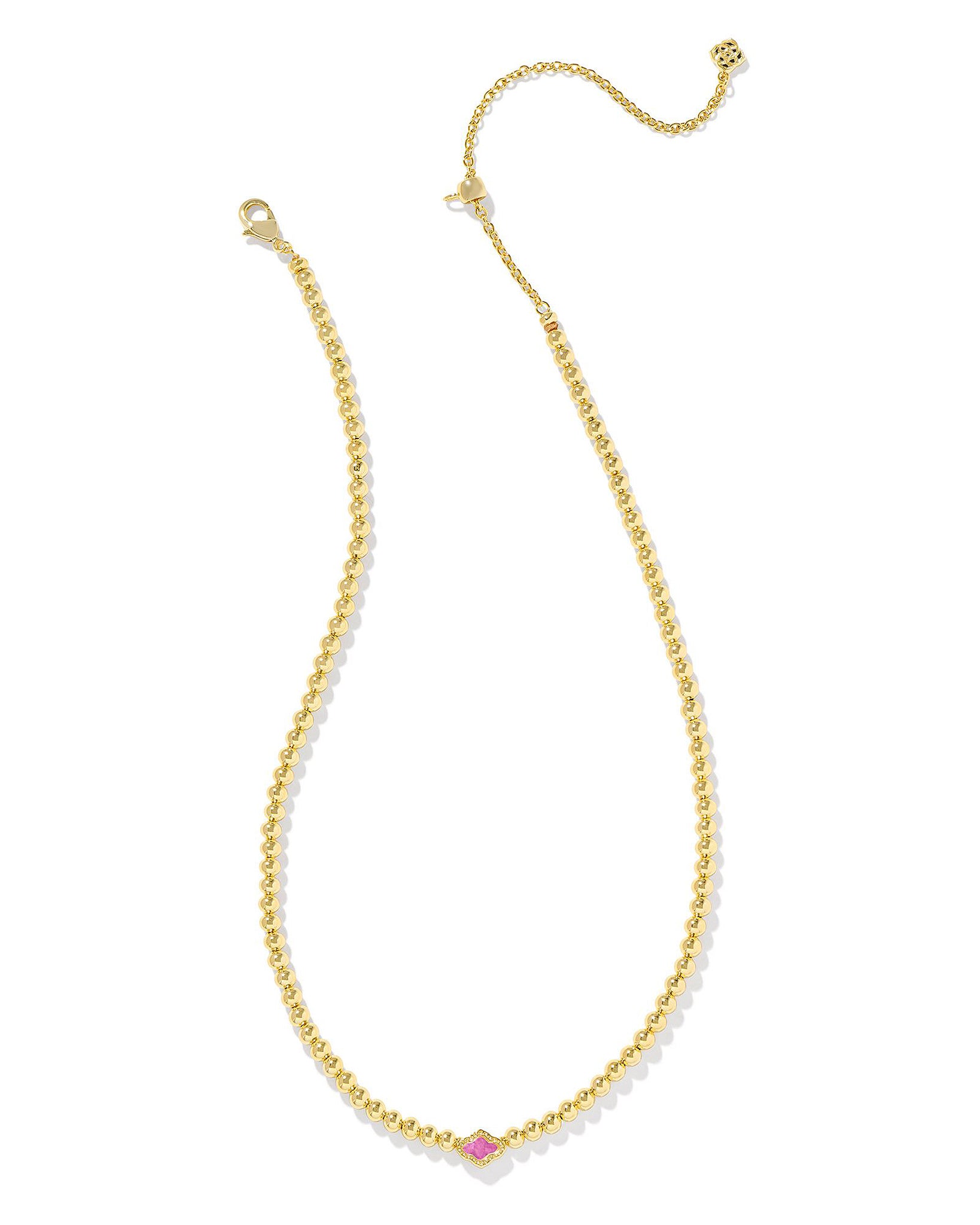 Kendra Scott Abbie Beaded Pendant Necklace in Azalea Illusion and Gold Plated