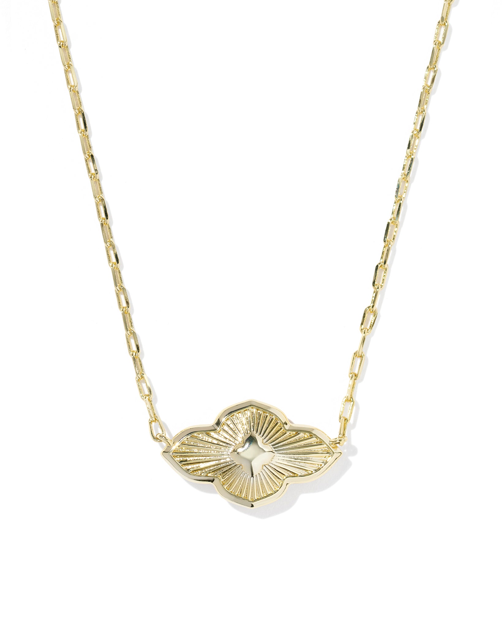 Kendra Scott Abbie Medallion Short Pendant Necklace in Abalone Sea Green Mix and Gold Plated
