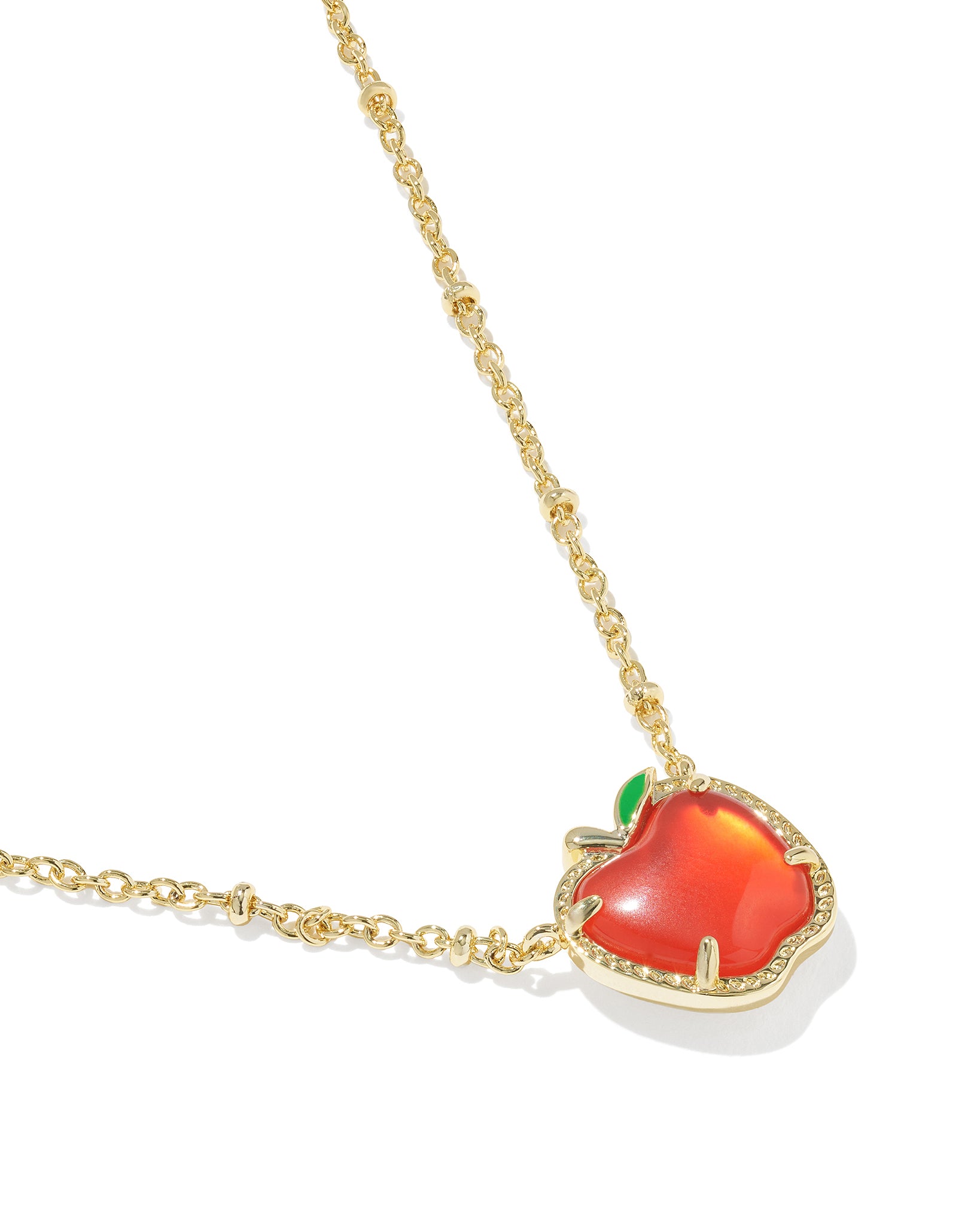 Kendra Scott Apple Short Pendant Necklace in Red Illusion and Gold Plated