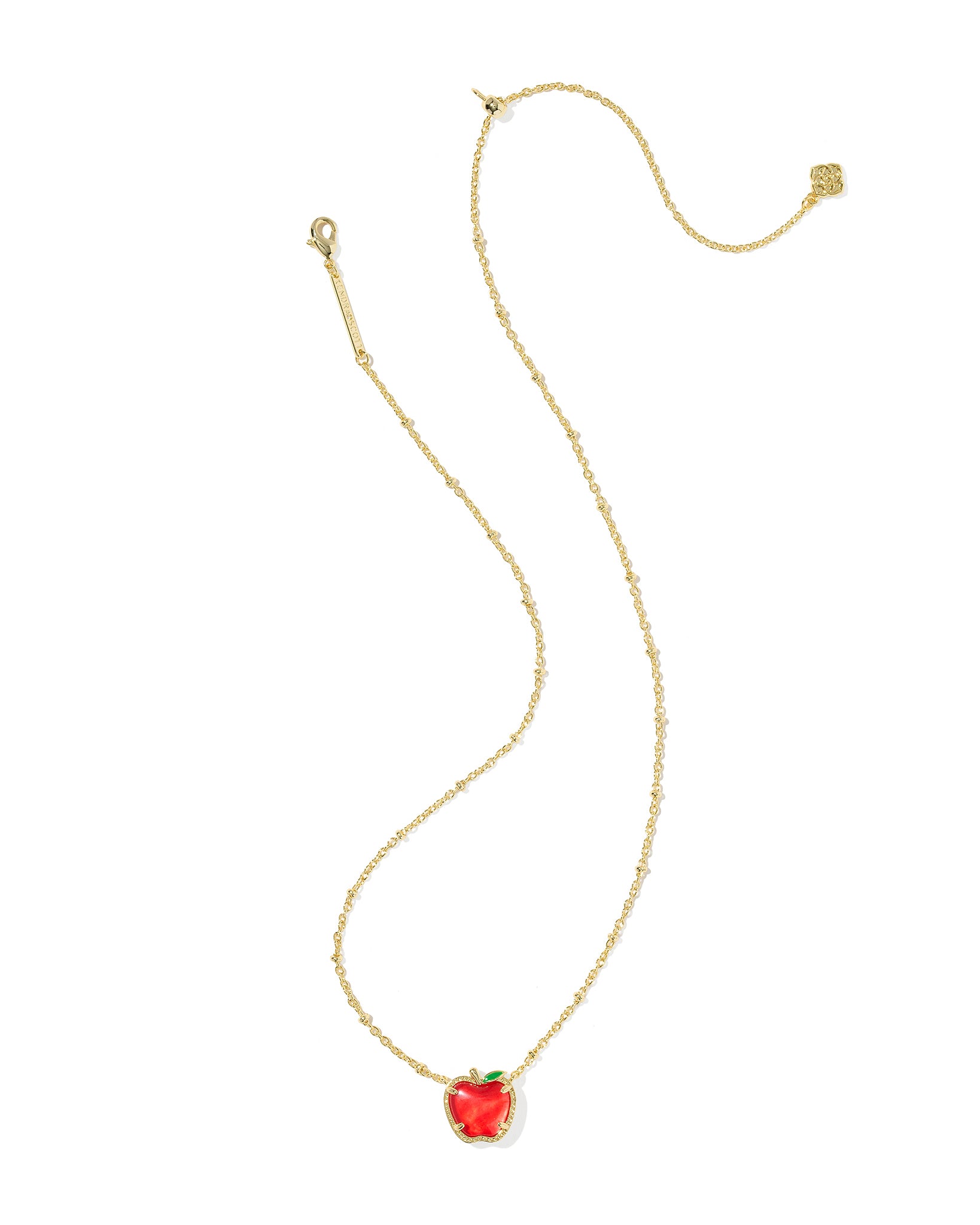 Kendra Scott Apple Short Pendant Necklace in Red Illusion and Gold Plated