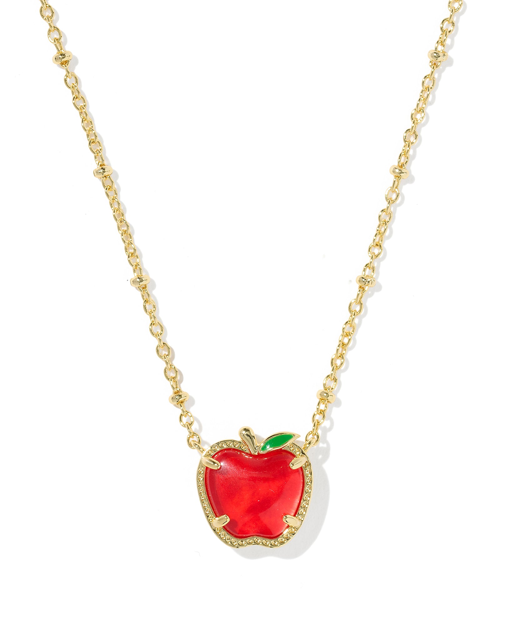 Kendra Scott Apple Short Pendant Necklace in Red Illusion and Gold Plated