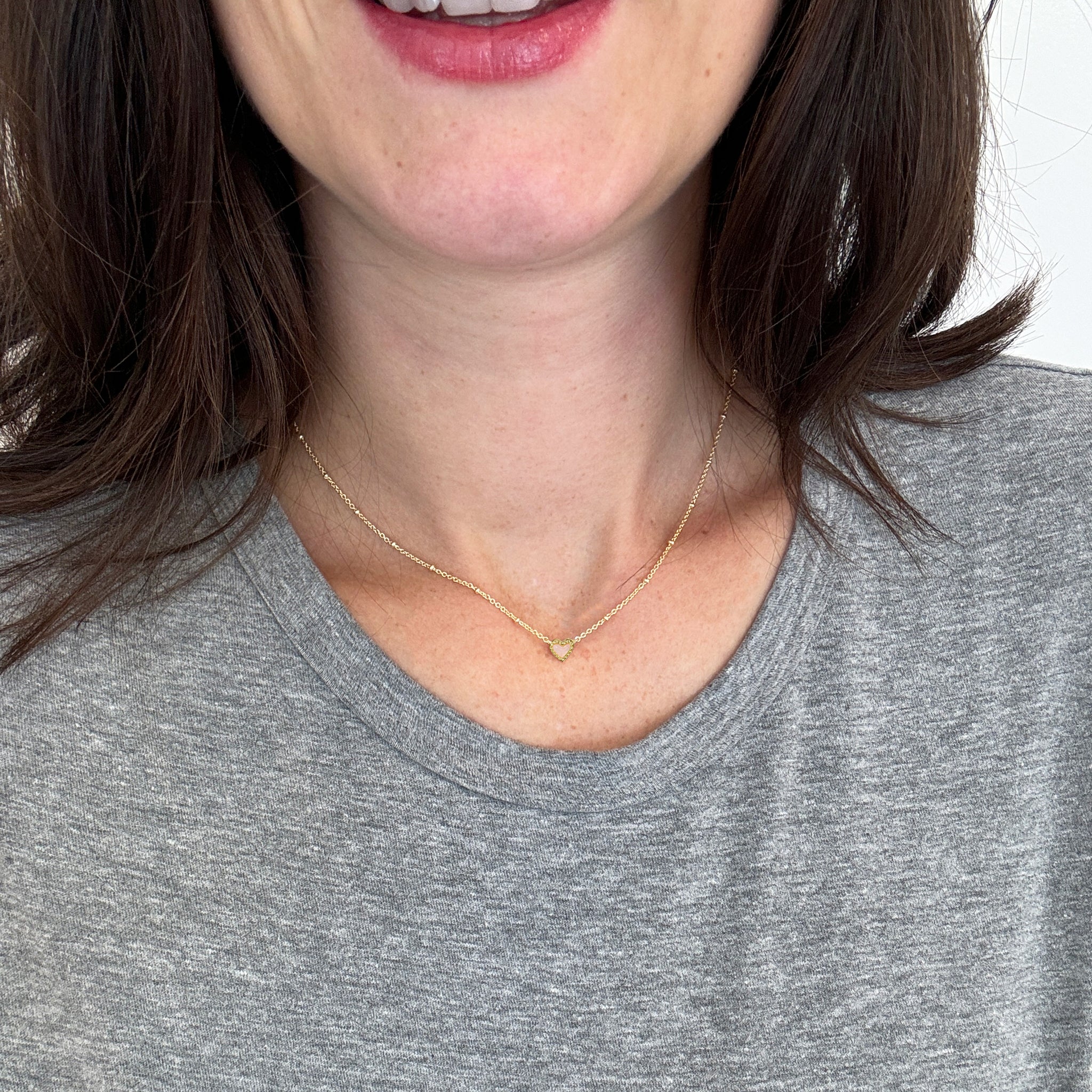 Kendra Scott Mini Ari Heart Satellite Chain Pendant Necklace in