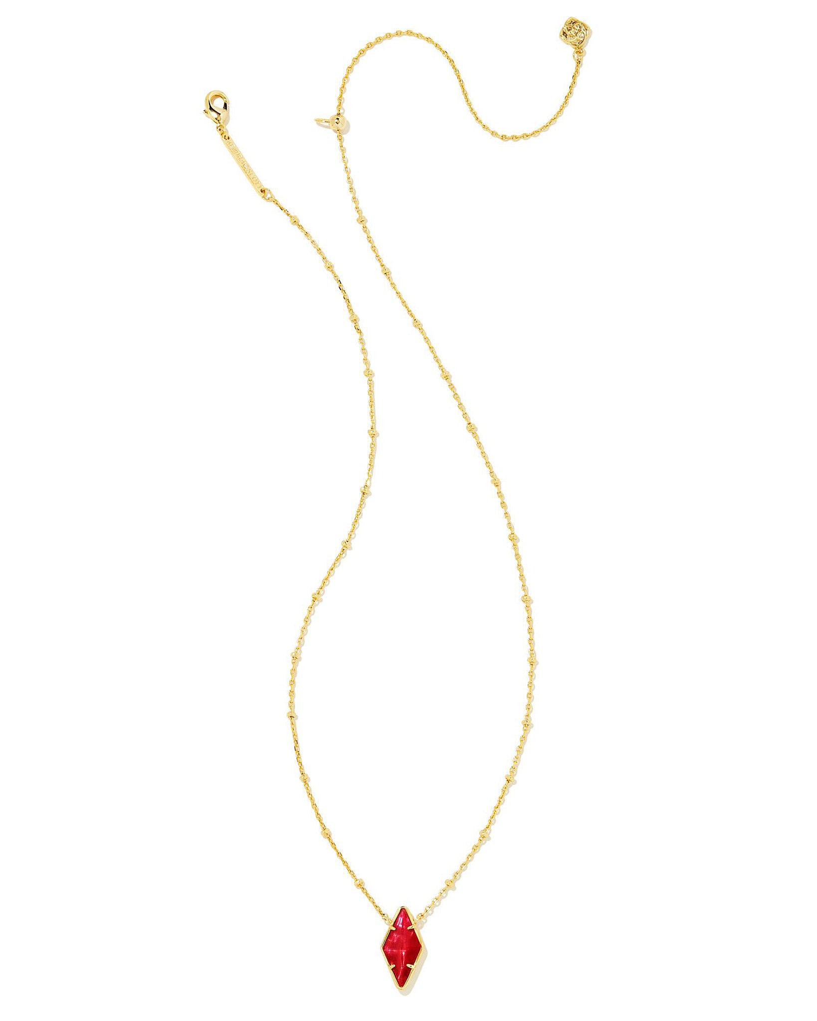 Kendra Scott Kinsley Pendant Necklace in Raspberry Illusion and Gold Plated