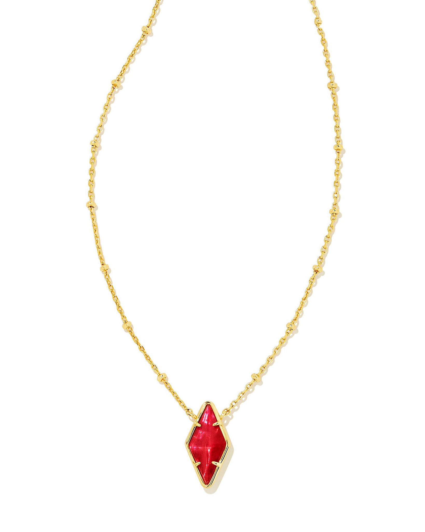 Kendra Scott Kinsley Pendant Necklace in Raspberry Illusion and Gold Plated