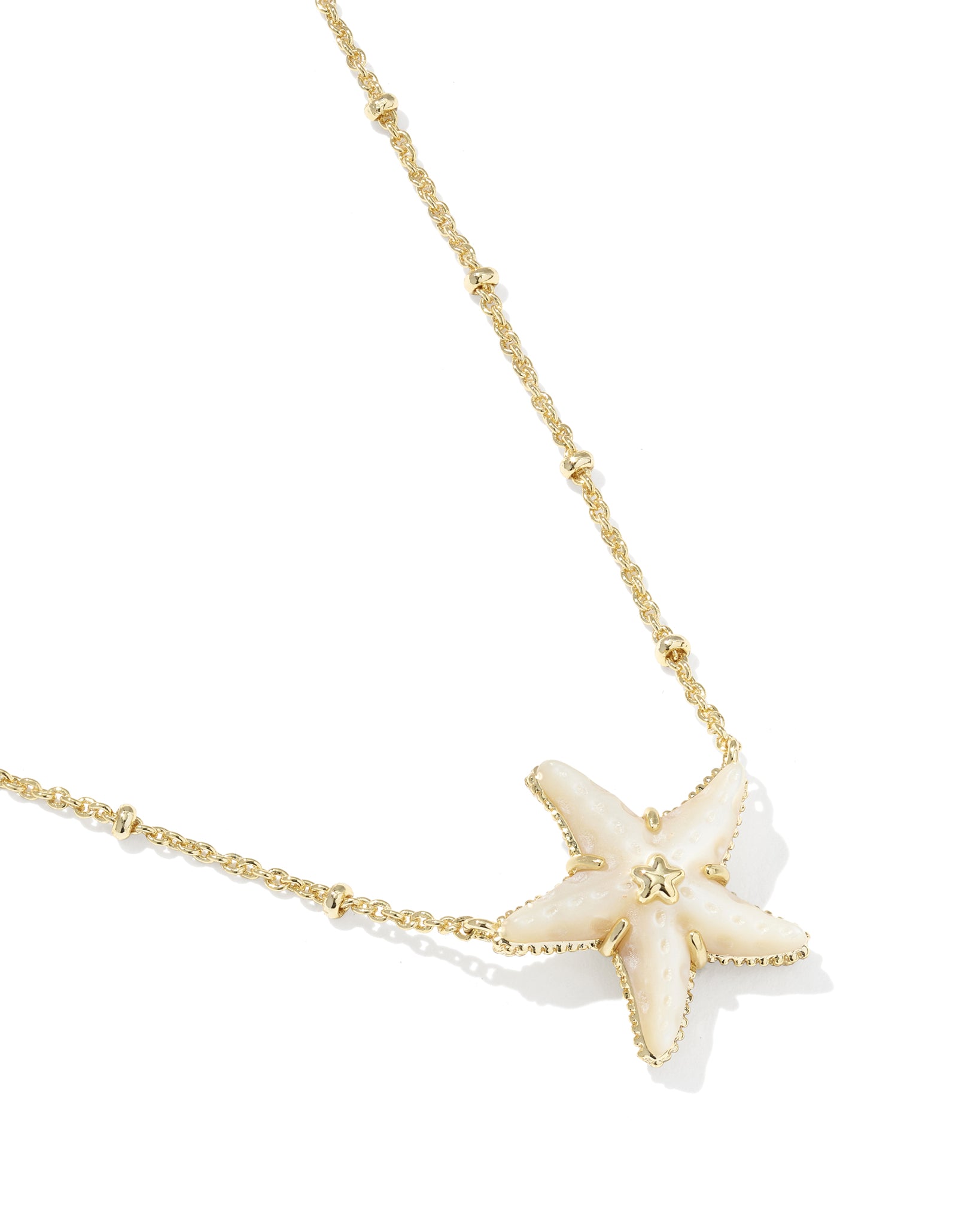 Kendra Scott Parker Starfish Pendant Necklace in Natural Mother of Pearl and Gold Plated