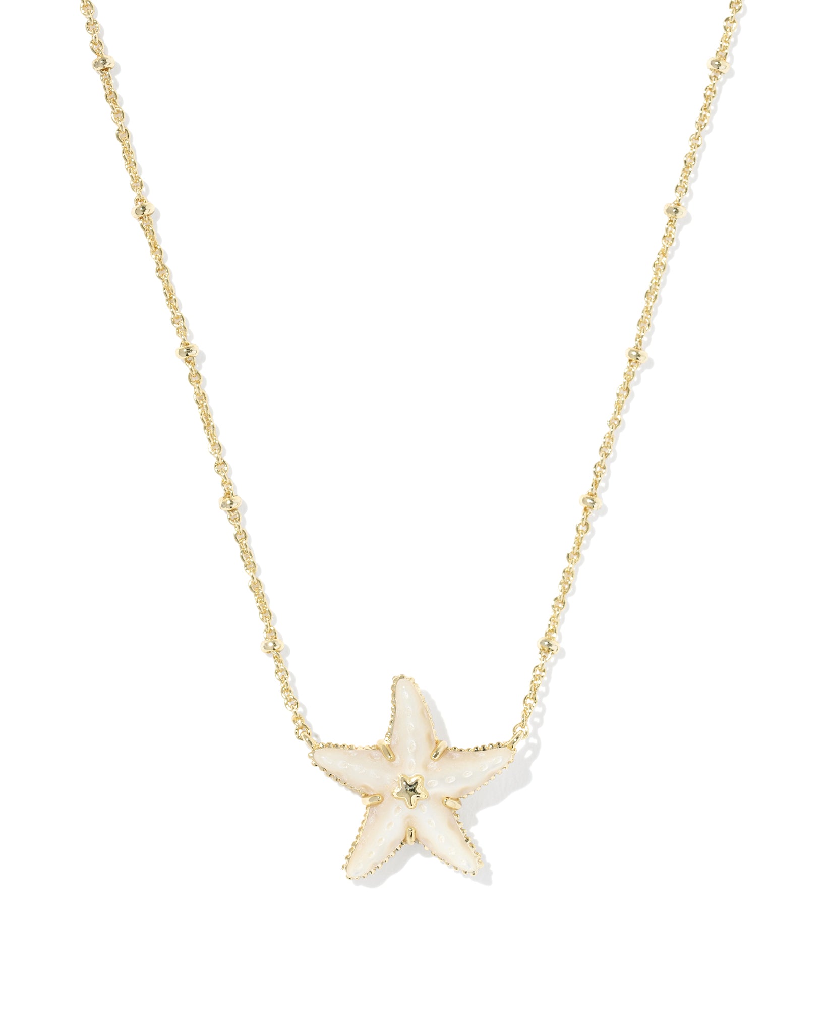 Kendra Scott Parker Starfish Pendant Necklace in Natural Mother of Pearl and Gold Plated