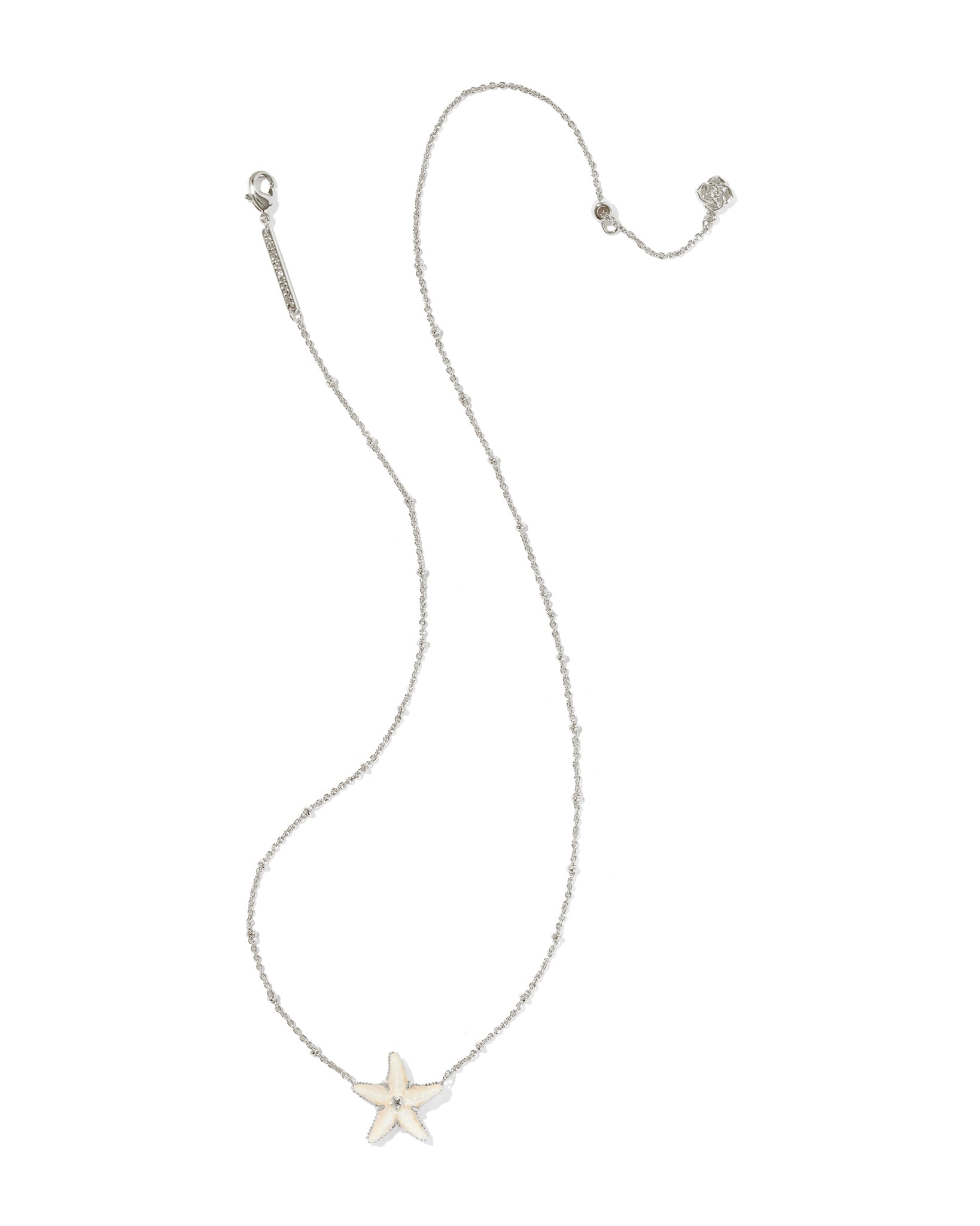 Kendra Scott Parker Starfish Pendant Necklace in Natural Mother of Pearl and Rhodium Plated
