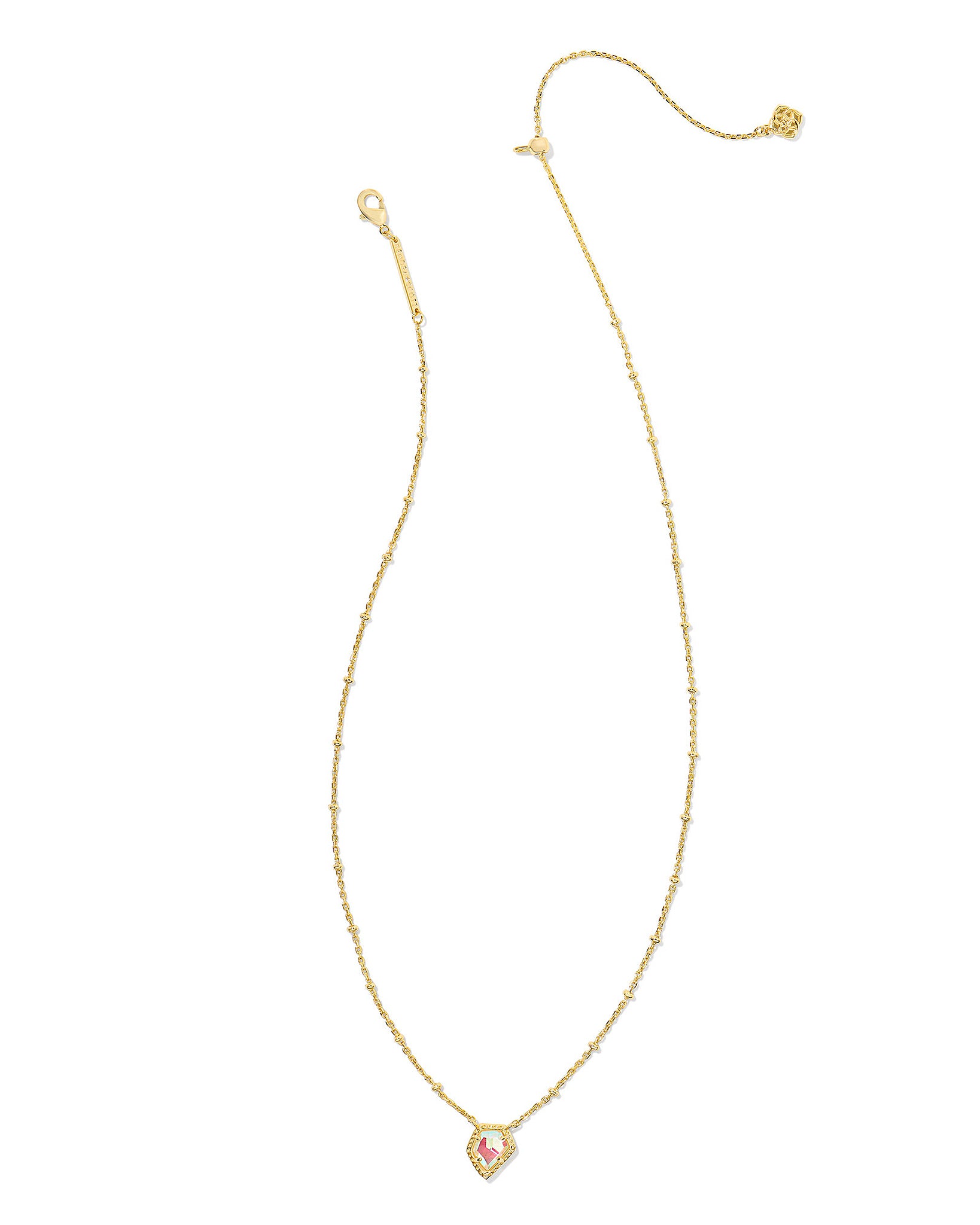 Kendra Scott Tessa Framed Satellite Chain Pendant Necklace in Dichroic Glass and Gold Plated