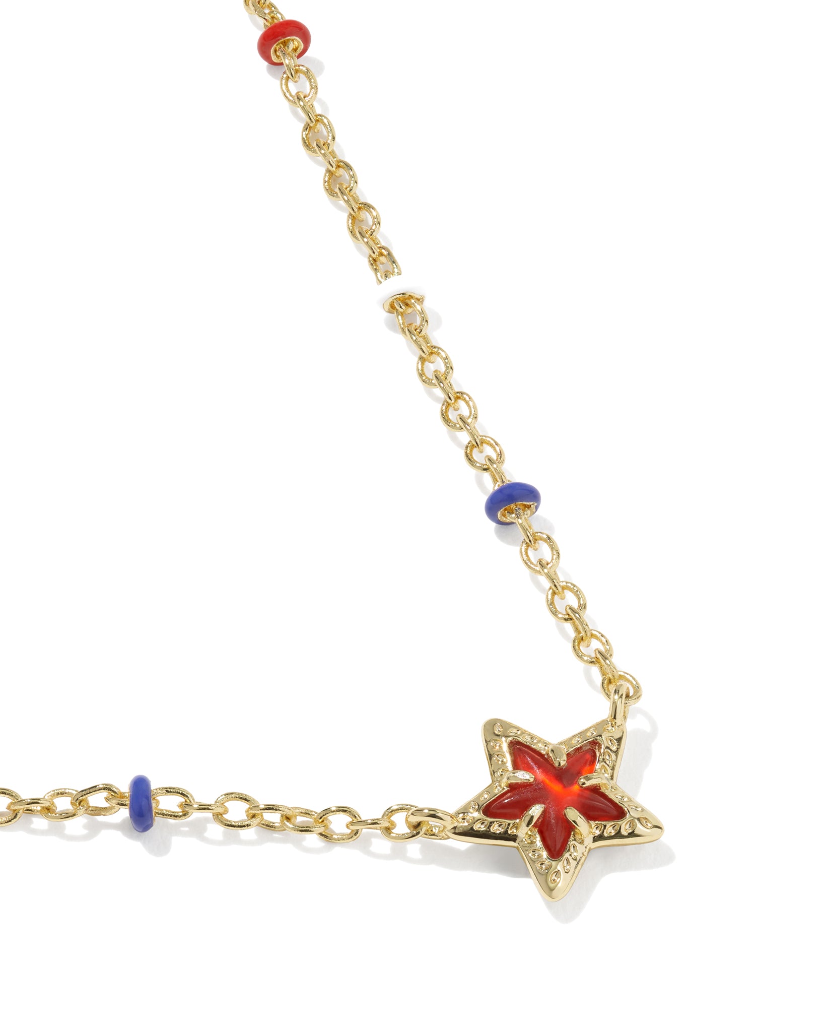 Kendra Scott Mini Cassidy Short Pendant Necklace in Red Illusion and Gold Plated