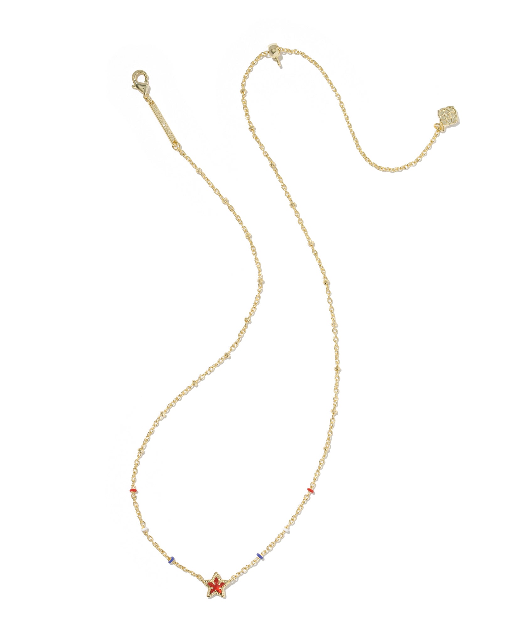 Kendra Scott Mini Cassidy Short Pendant Necklace in Red Illusion and Gold Plated
