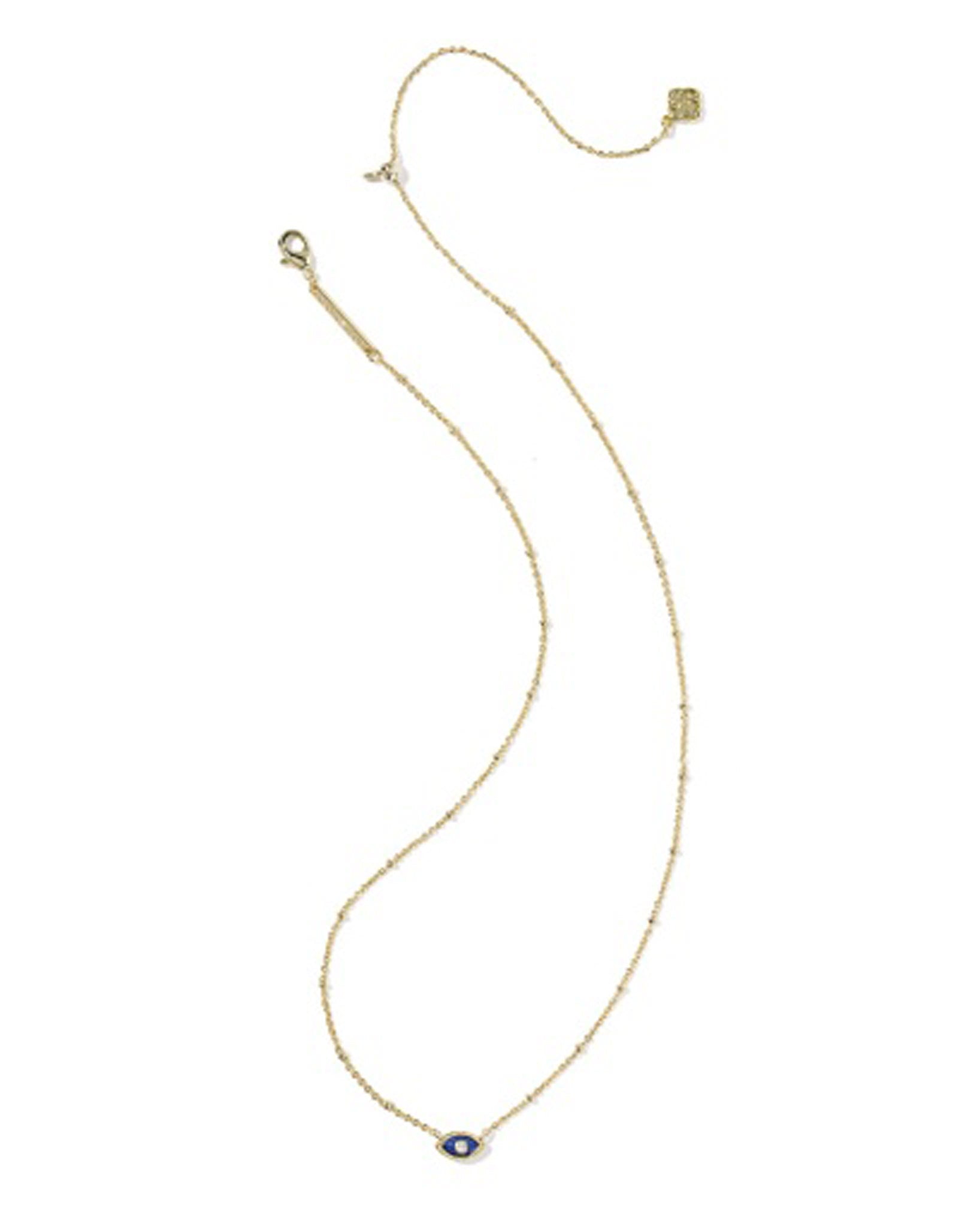 Kendra Scott Mini Elisa Oval Satellite Chain Pendant Necklace in Dark Fuchsia and Vintage Gold