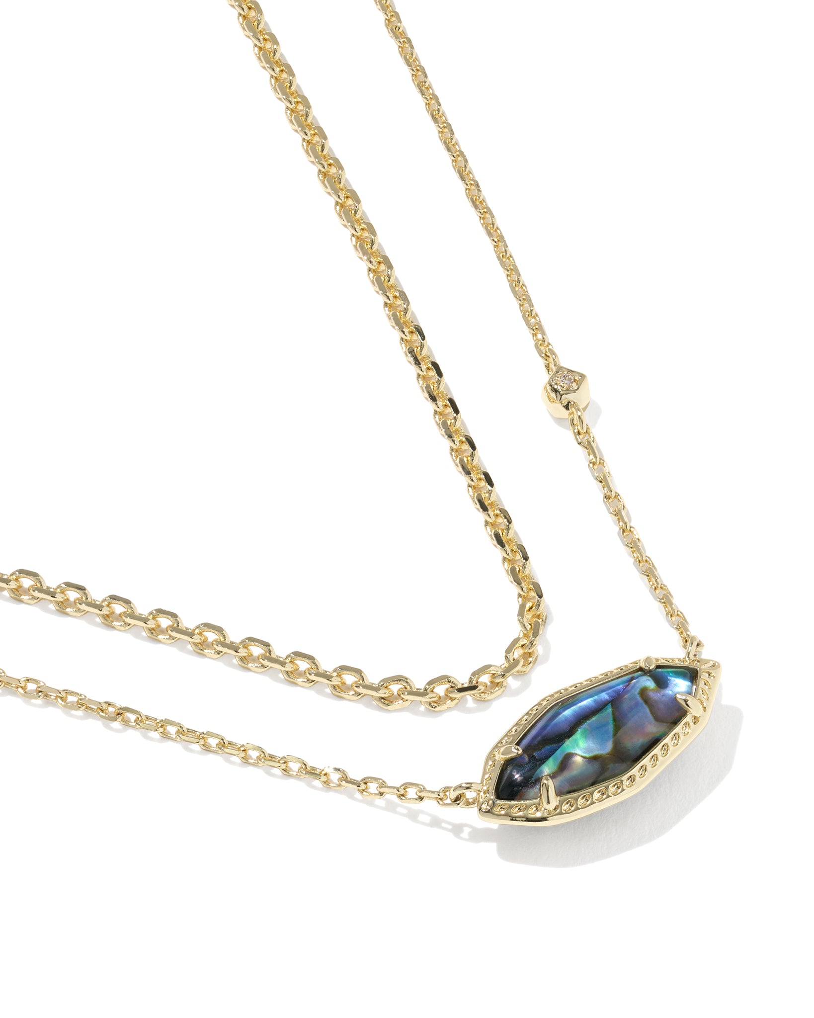 Kendra Scott Ophelia Multi Strand Pendant Necklace in Abalone and Gold Plated