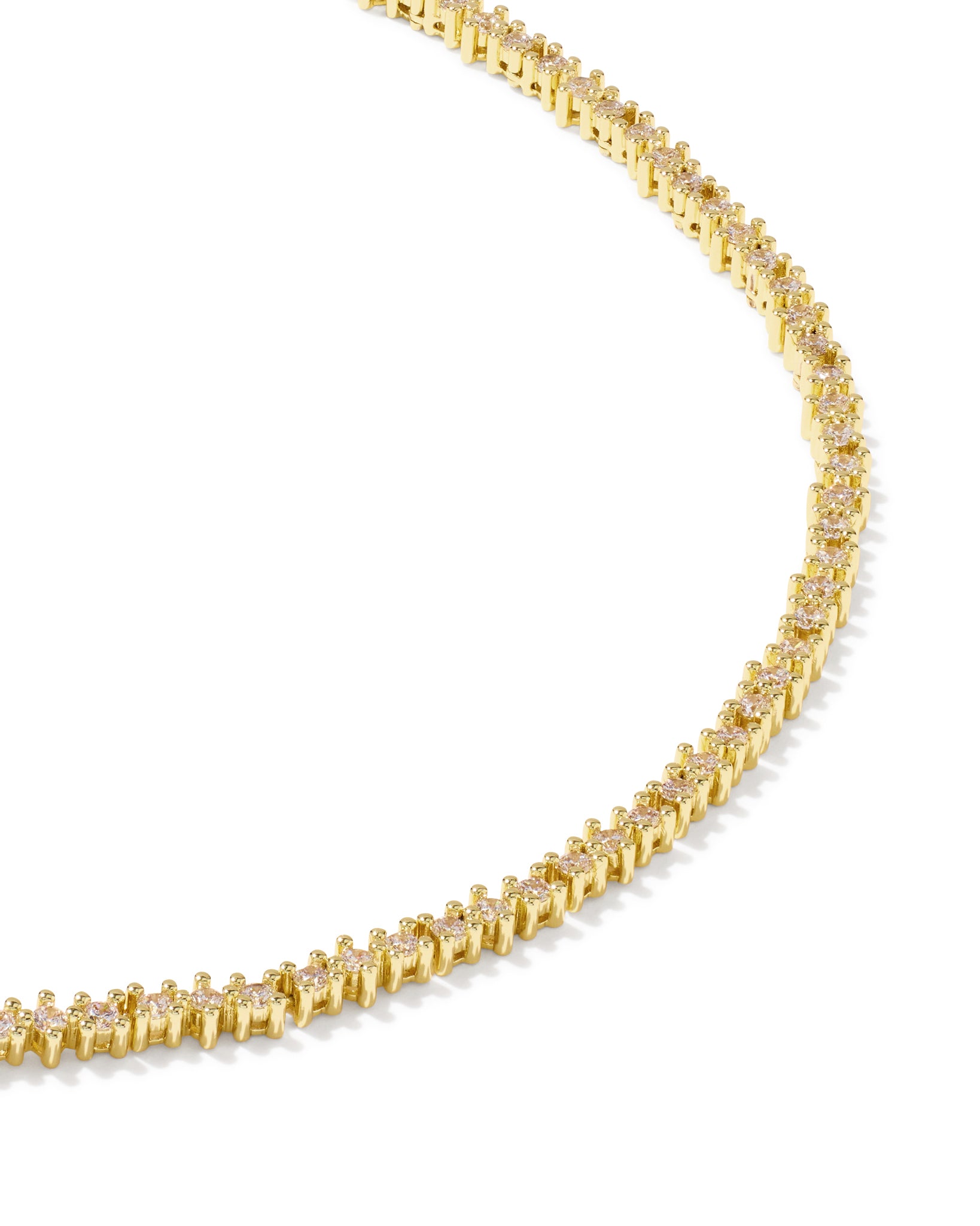 Kendra Scott Fate Tennis Necklace in White CZ and Gold Plated