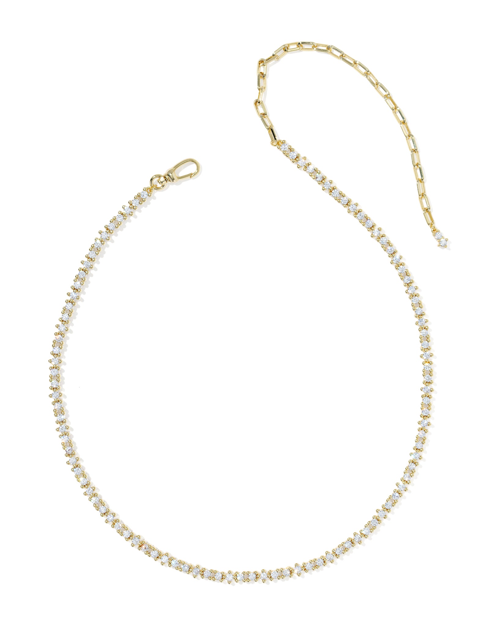 Kendra Scott Fate Tennis Necklace in White CZ and Gold Plated