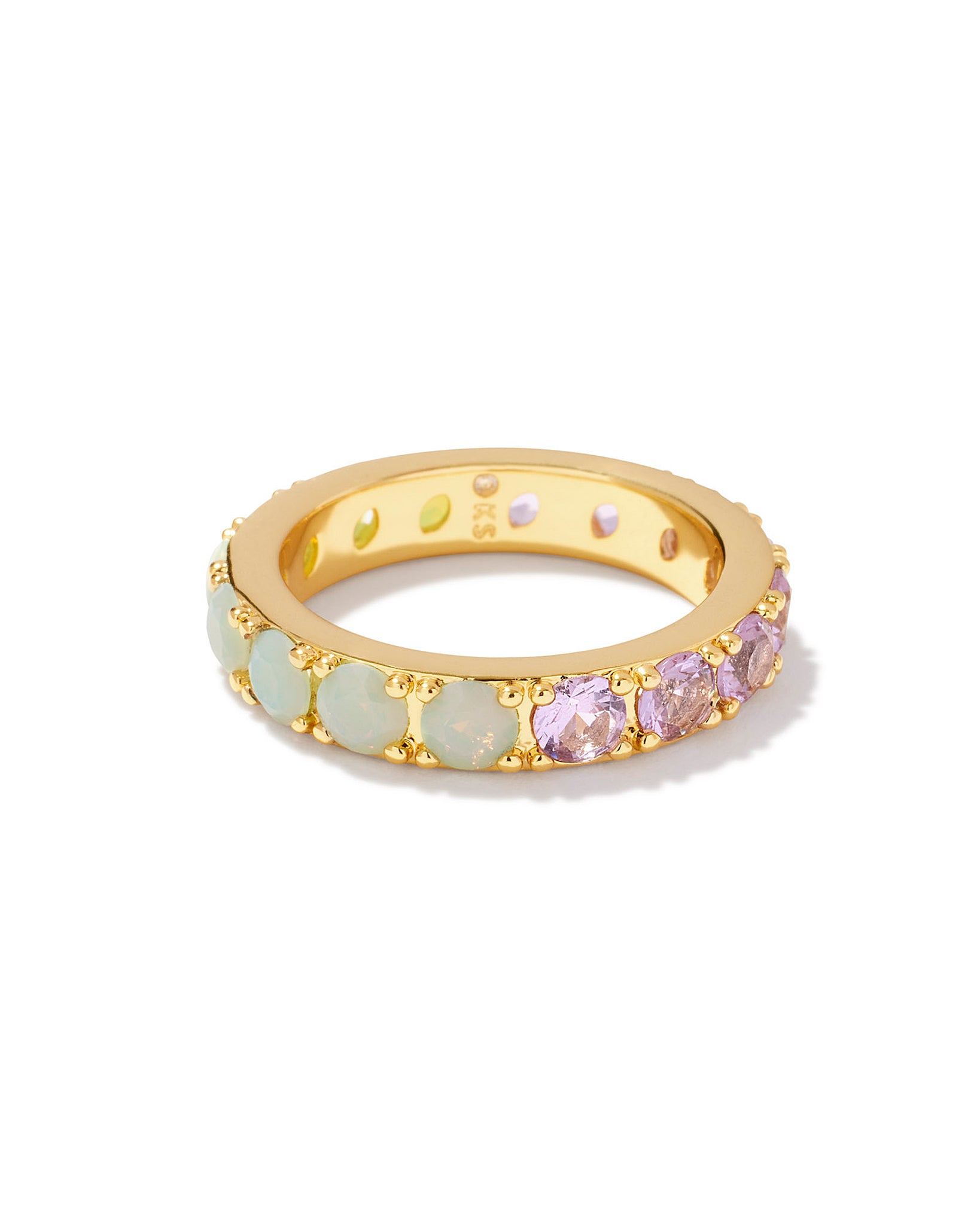 Kendra Scott Chandler Band Ring in Green Lilac Mix and Gold Size 7
