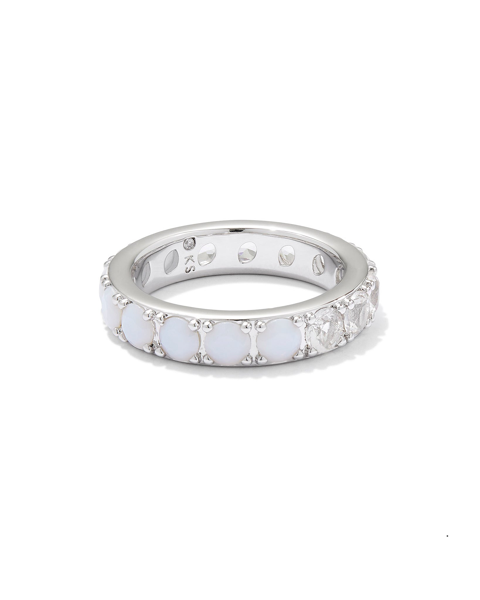 Kendra Scott Chandler Band Ring in White Opalite Mix and Rhodium Size 7