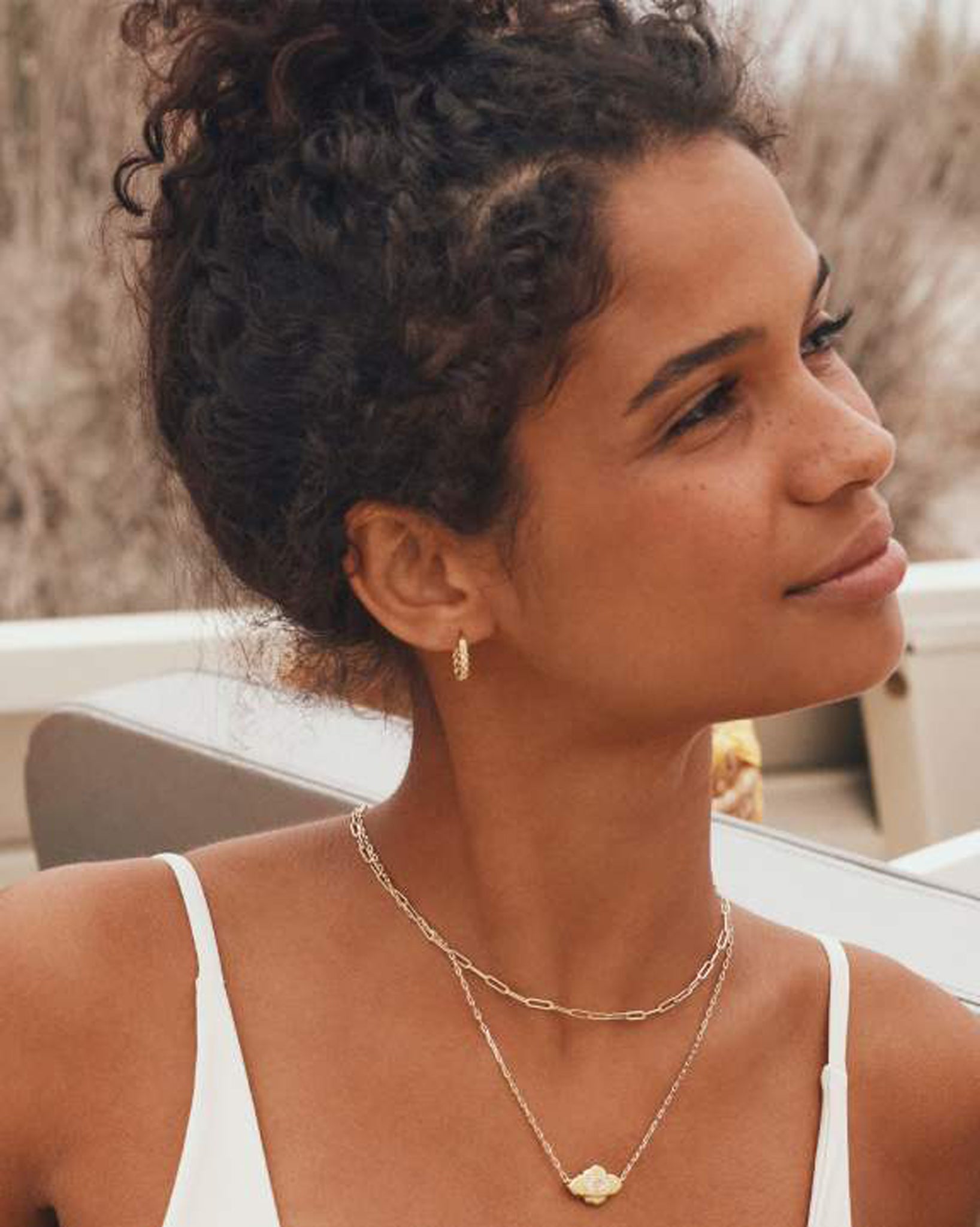Kendra Scott Courtney Paperclip Chain Necklace in Rhodium Plated