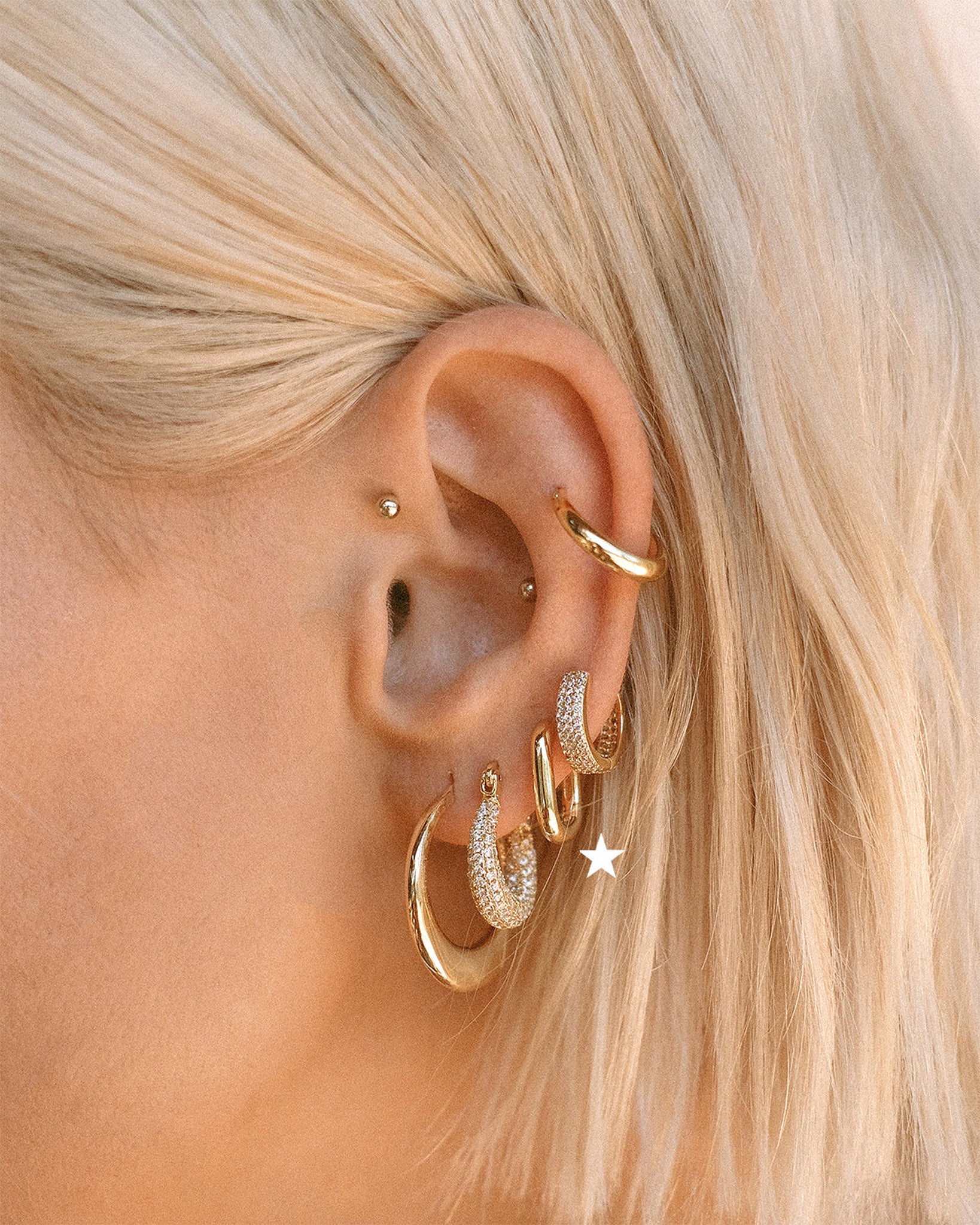 Luv Aj Chain Link Huggie Hoop Earrings in Gold Plated