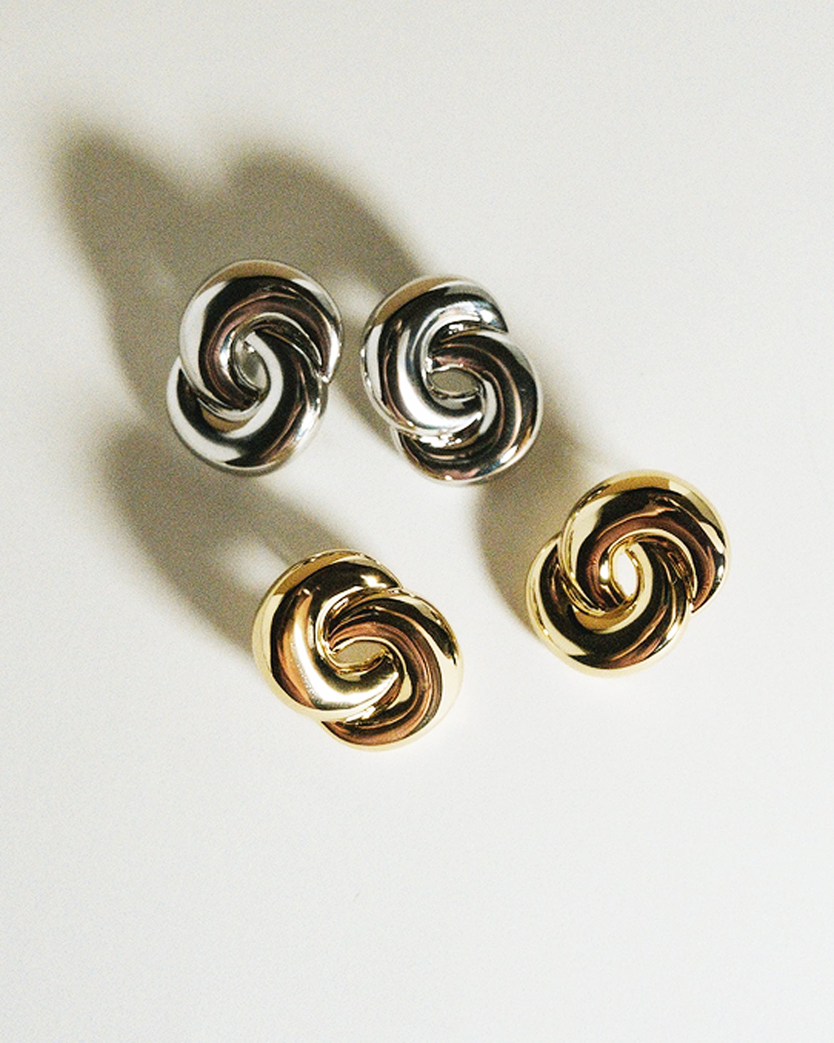 Luv Aj Solstice Knot Statement Stud Earrings in Gold Plated