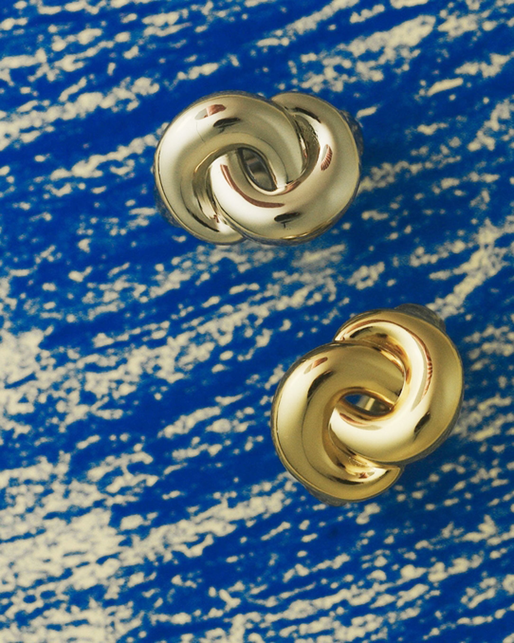 Luv Aj Solstice Knot Statement Stud Earrings in Gold Plated