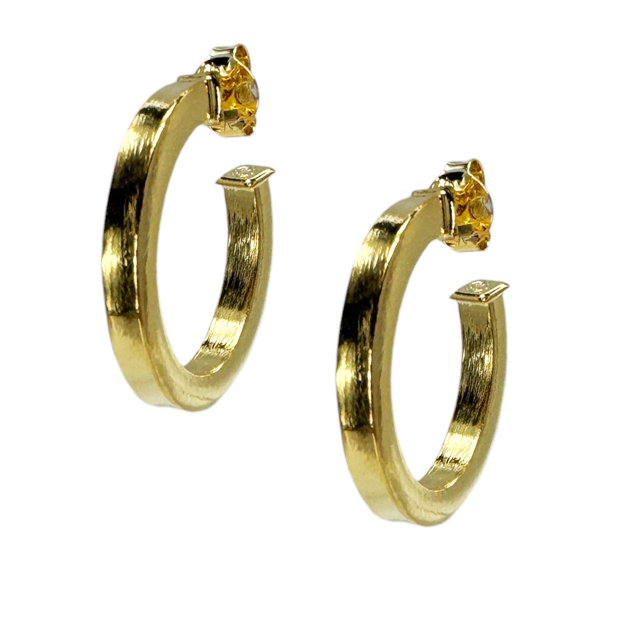 Sheila Fajl Ilana Bold Square Tube Hoop Earrings in Champagne