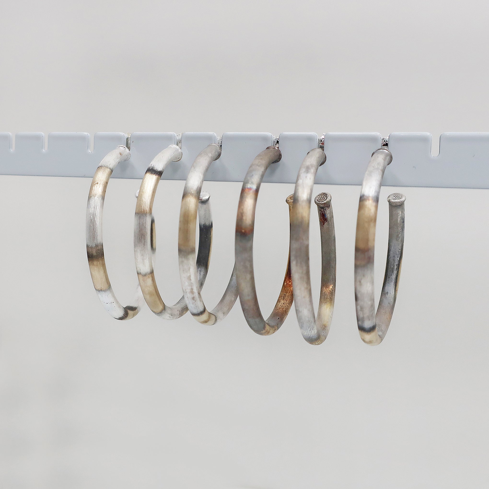 Sheila Fajl Small Everybody's Favorite Tubular Hoop Earrings in Burnished Silver Plated