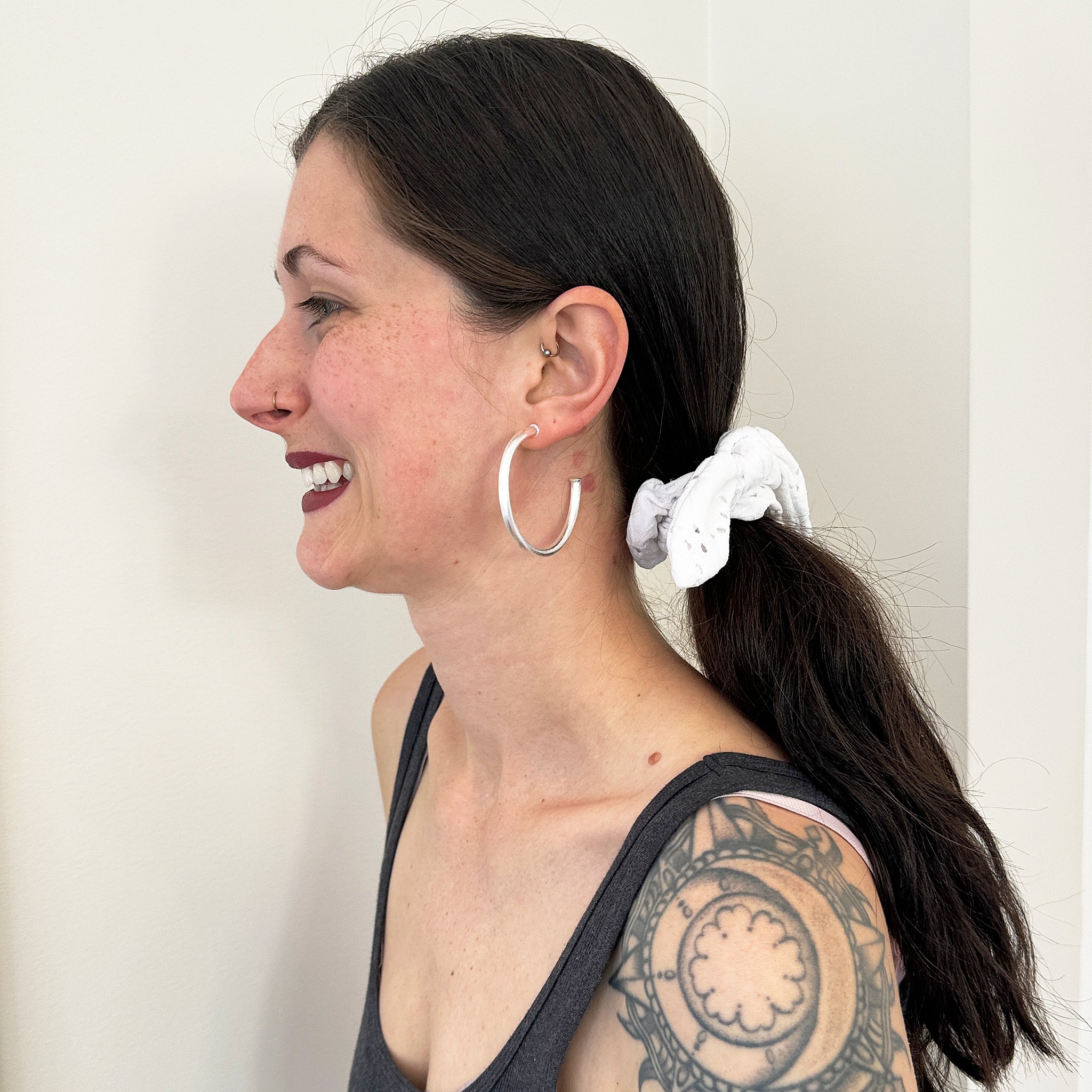 Sheila Fajl Small Everybody's Favorite Tubular Hoop Earrings in Silver Plated
