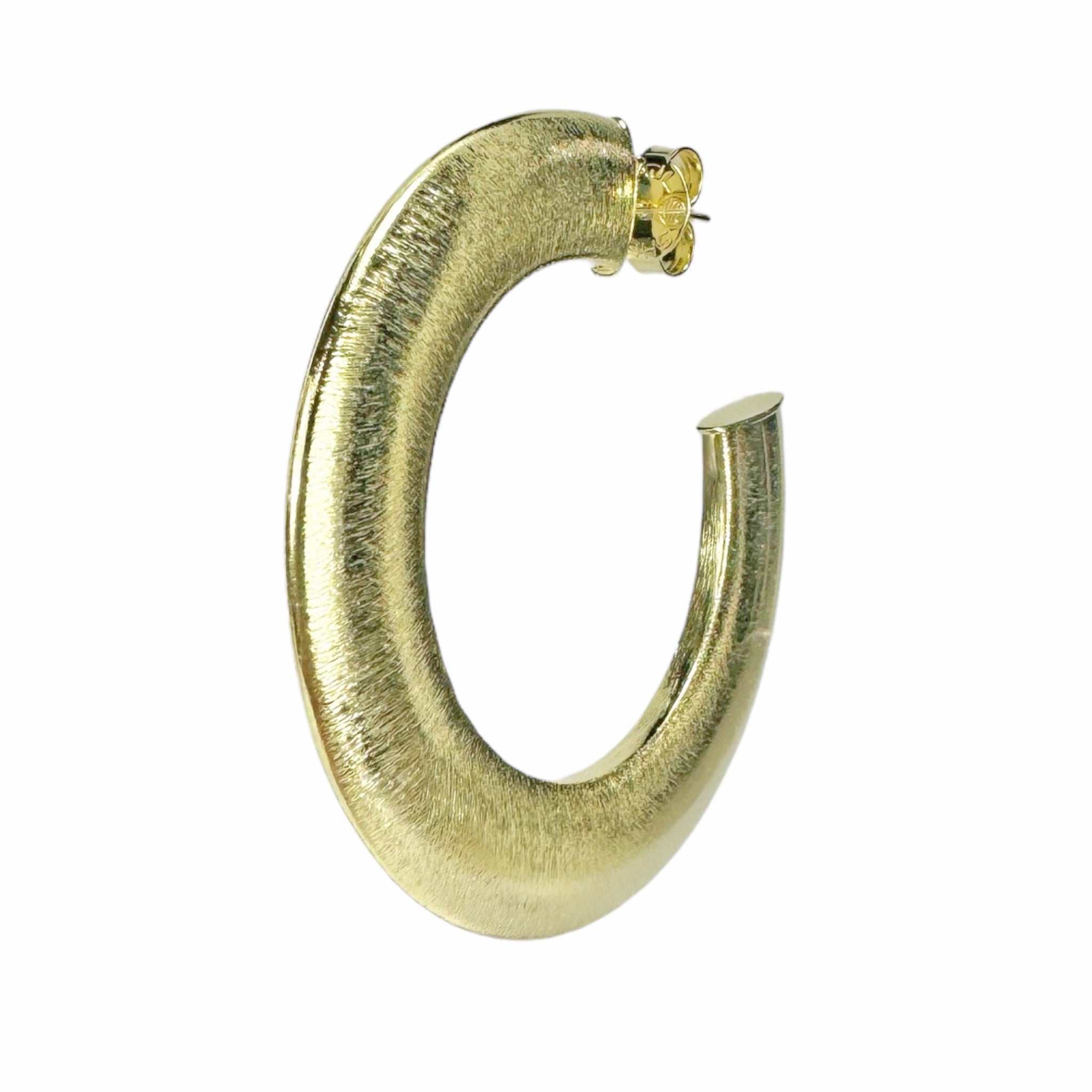 Sheila Fajl Irene 2.25 inch Large Flat Wide Hoop Earrings in Gold Plated