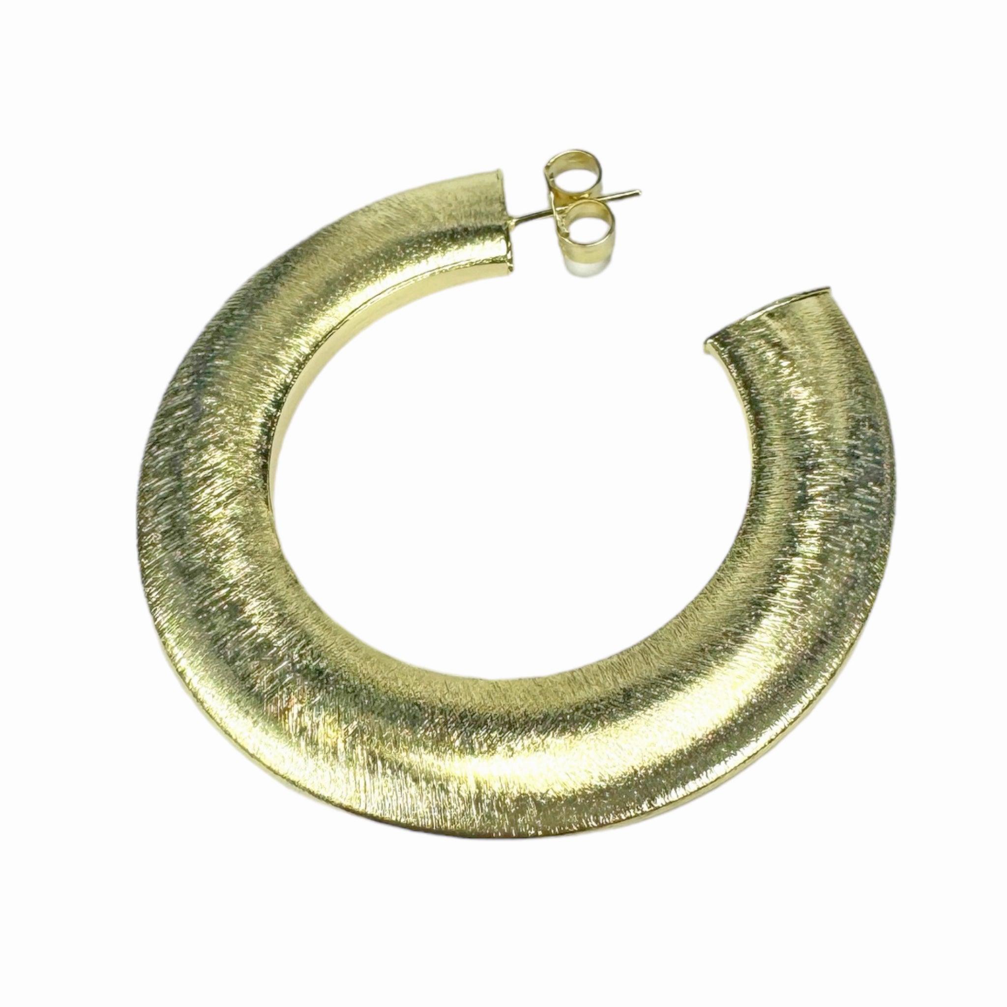 Sheila Fajl Irene 2.25 inch Large Flat Wide Hoop Earrings in Gold Plated