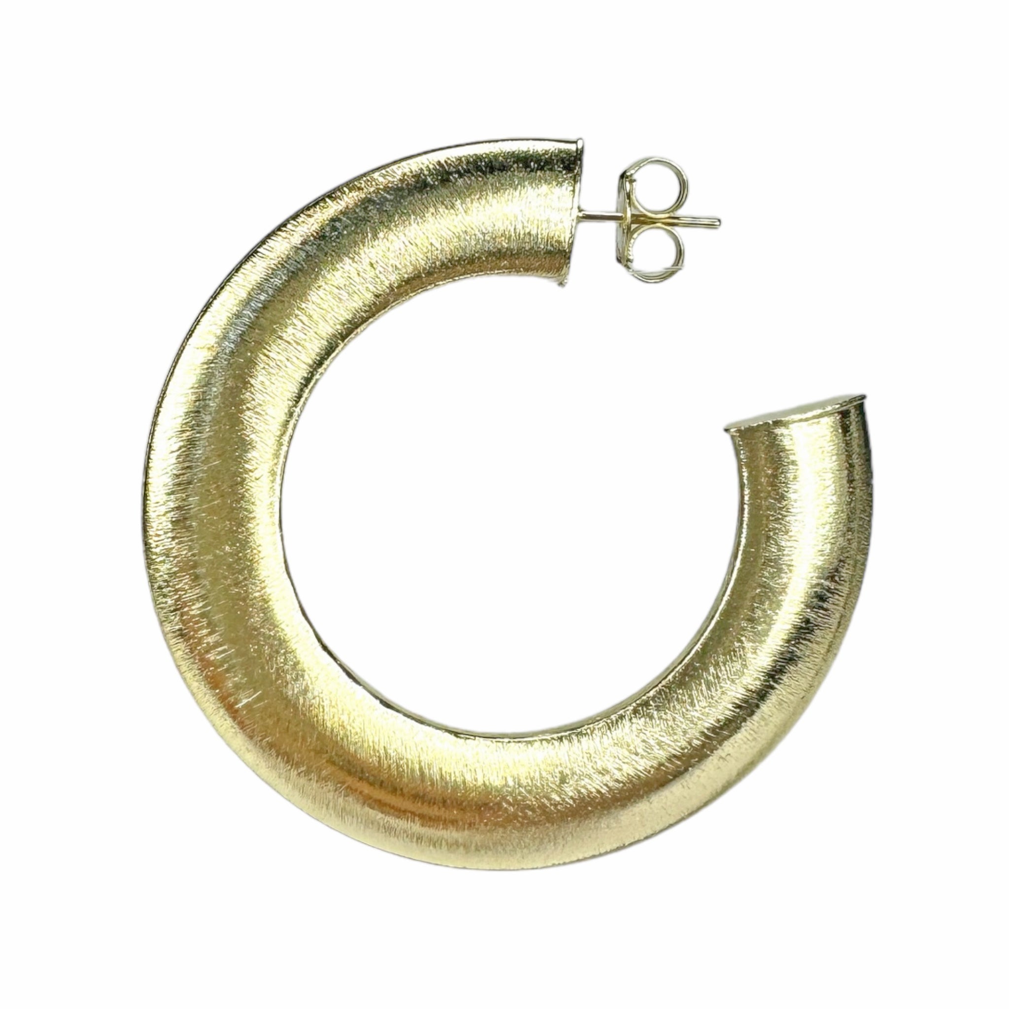 Sheila Fajl Irene 2.25 inch Large Flat Wide Hoop Earrings in Gold Plated