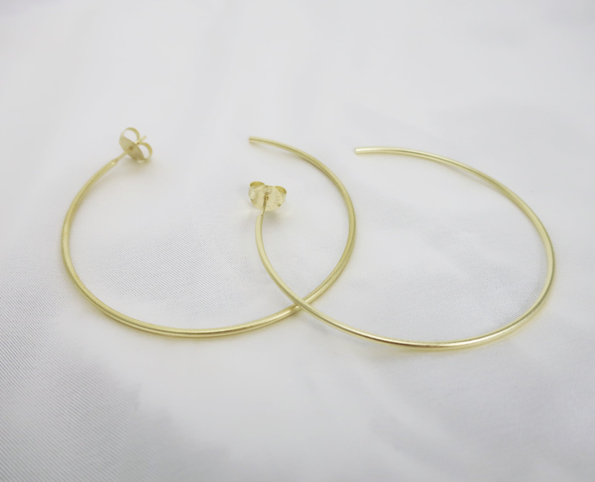 Sheila Fajl Thin Jillian Large Hoop Earrings in 18k Brushed Gold Plated