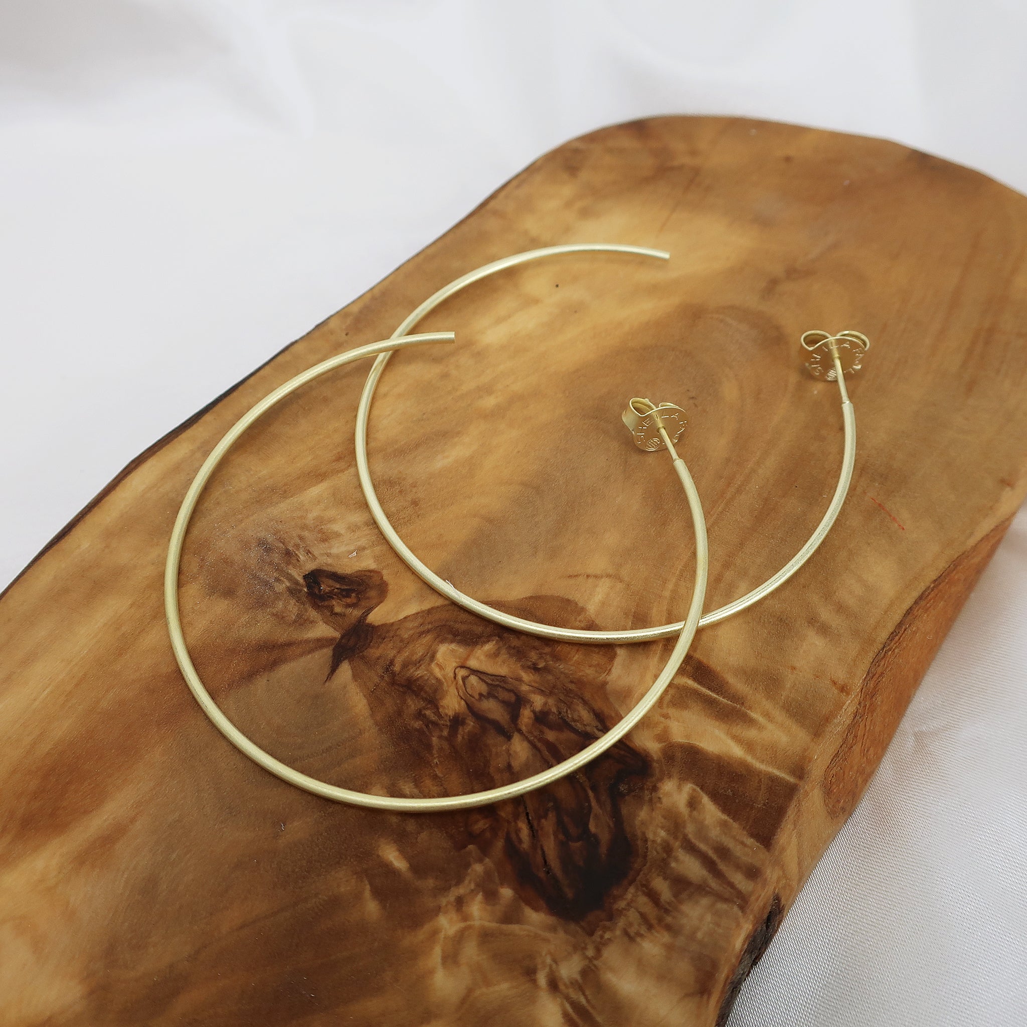 Sheila Fajl Thin Jillian Large Hoop Earrings in 18k Brushed Gold Plated