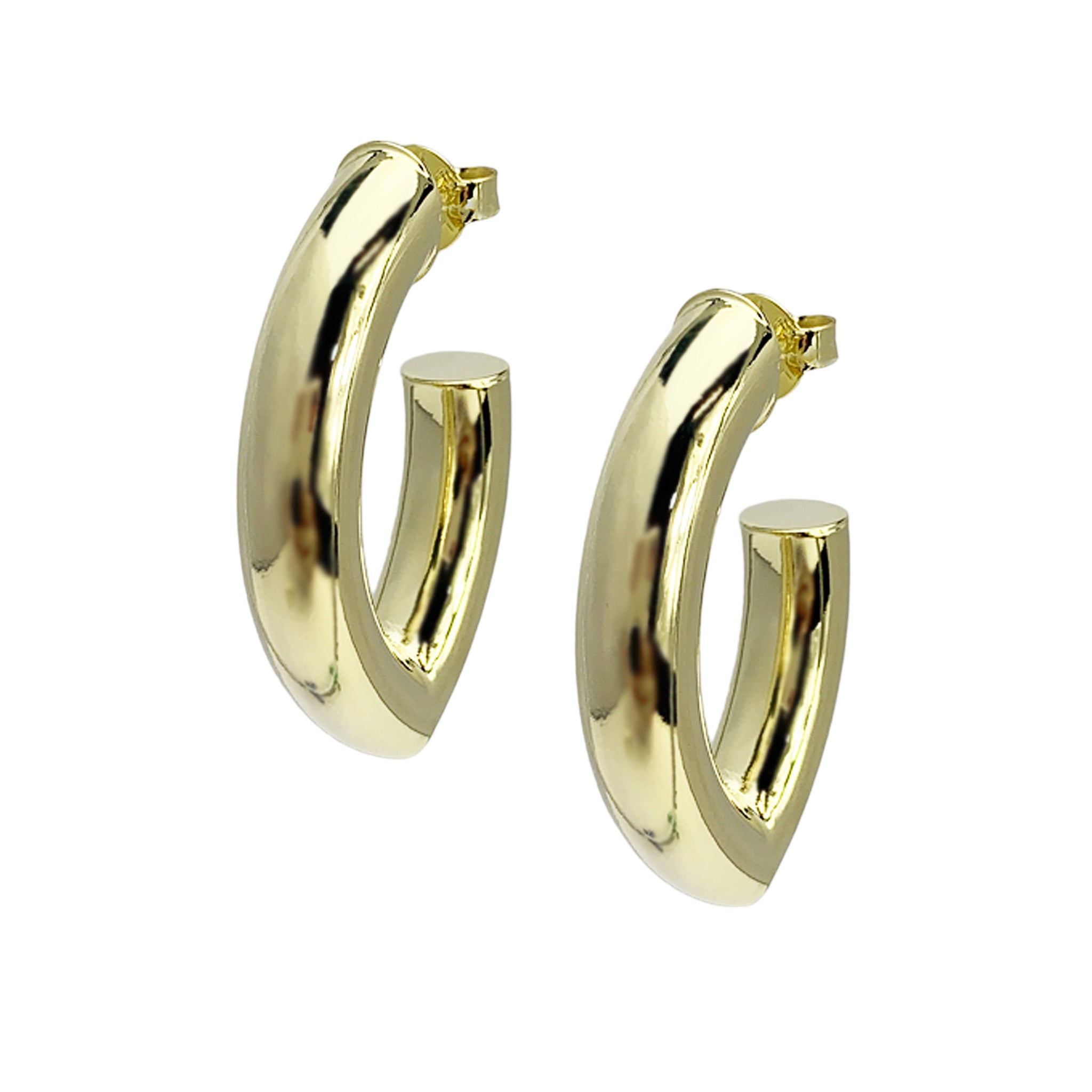 Sheila Fajl Stare Hoop Earrings in Polished Gold Plated