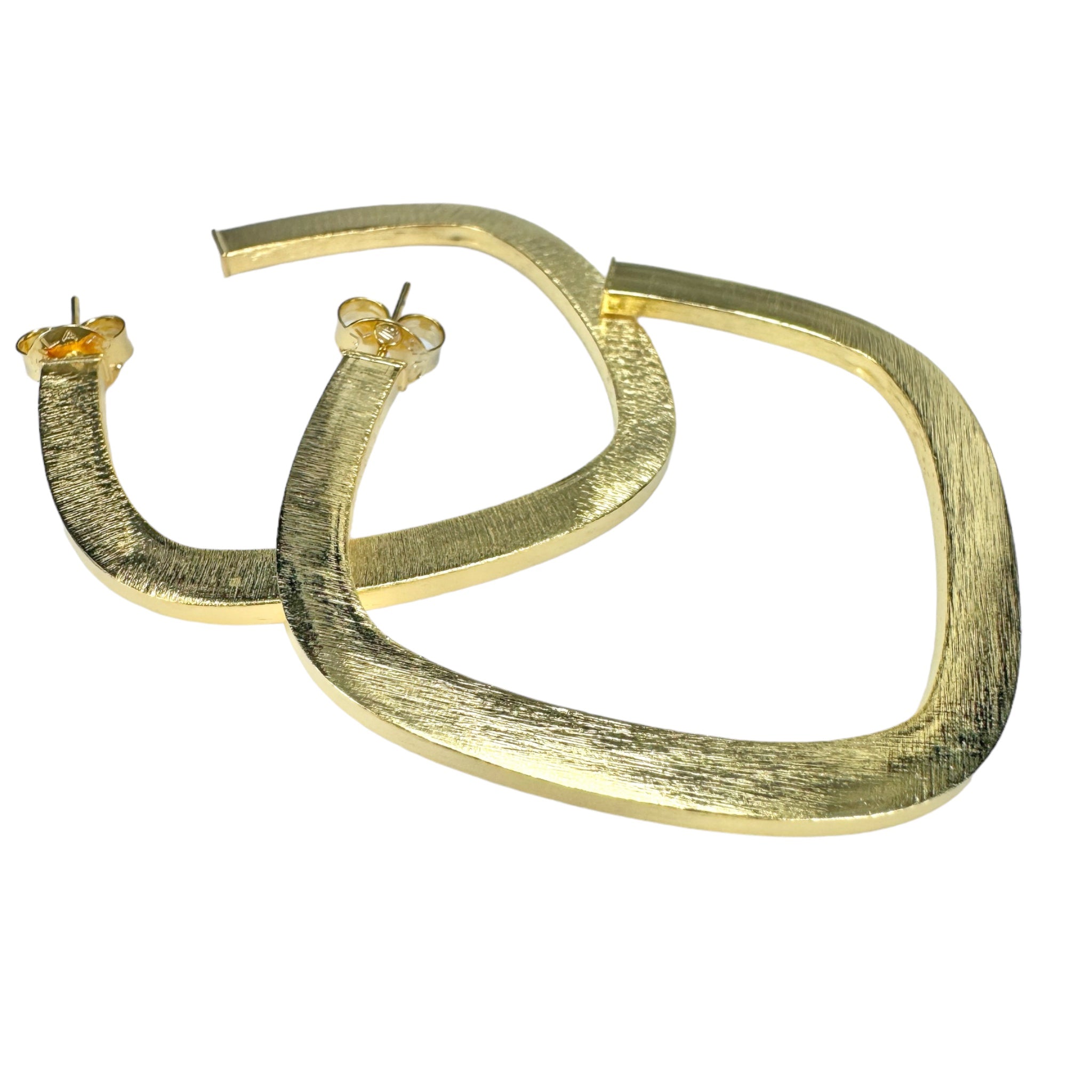 Sheila Fajl Elisa Square Hoop Earrings in Champagne Plated