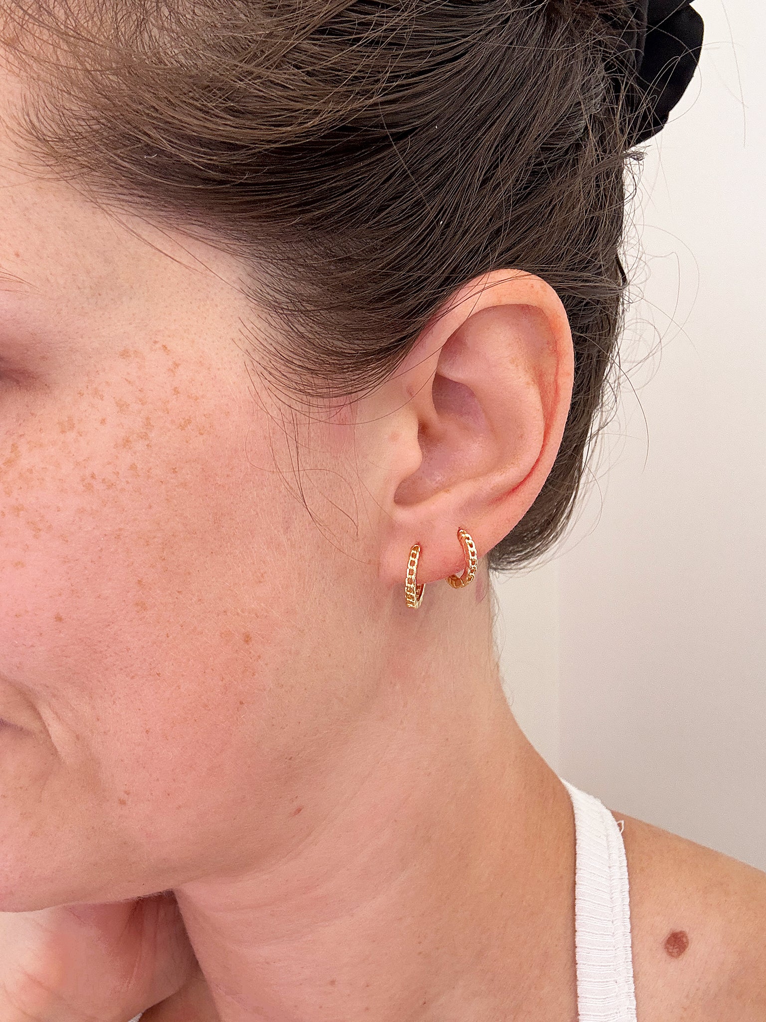 Sheila Fajl Trinity Trio Hoop Earring Set of 3 Huggie Hoops in Polished Gold Plated