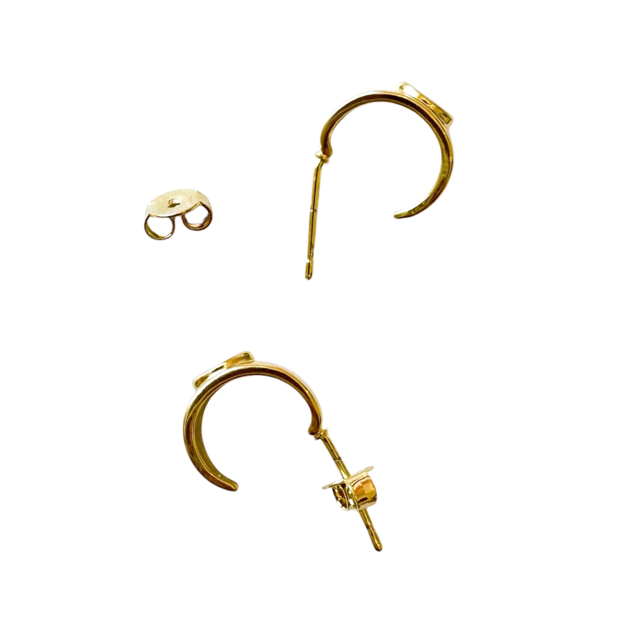 Sheila Fajl Celestia Huggie Hoop Earrings in Cubic Zirconia and Polished Gold Plated