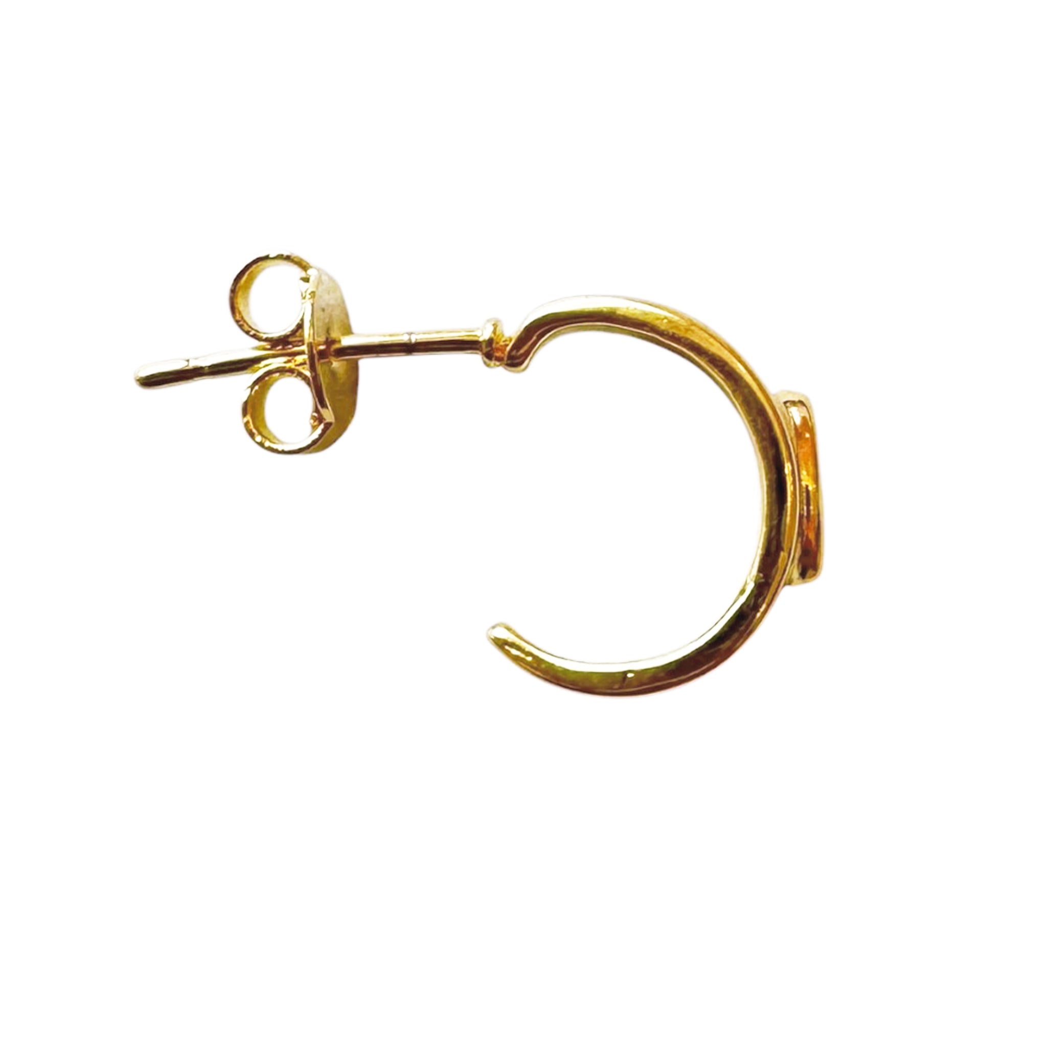 Sheila Fajl Celestia Huggie Hoop Earrings in Cubic Zirconia and Polished Gold Plated