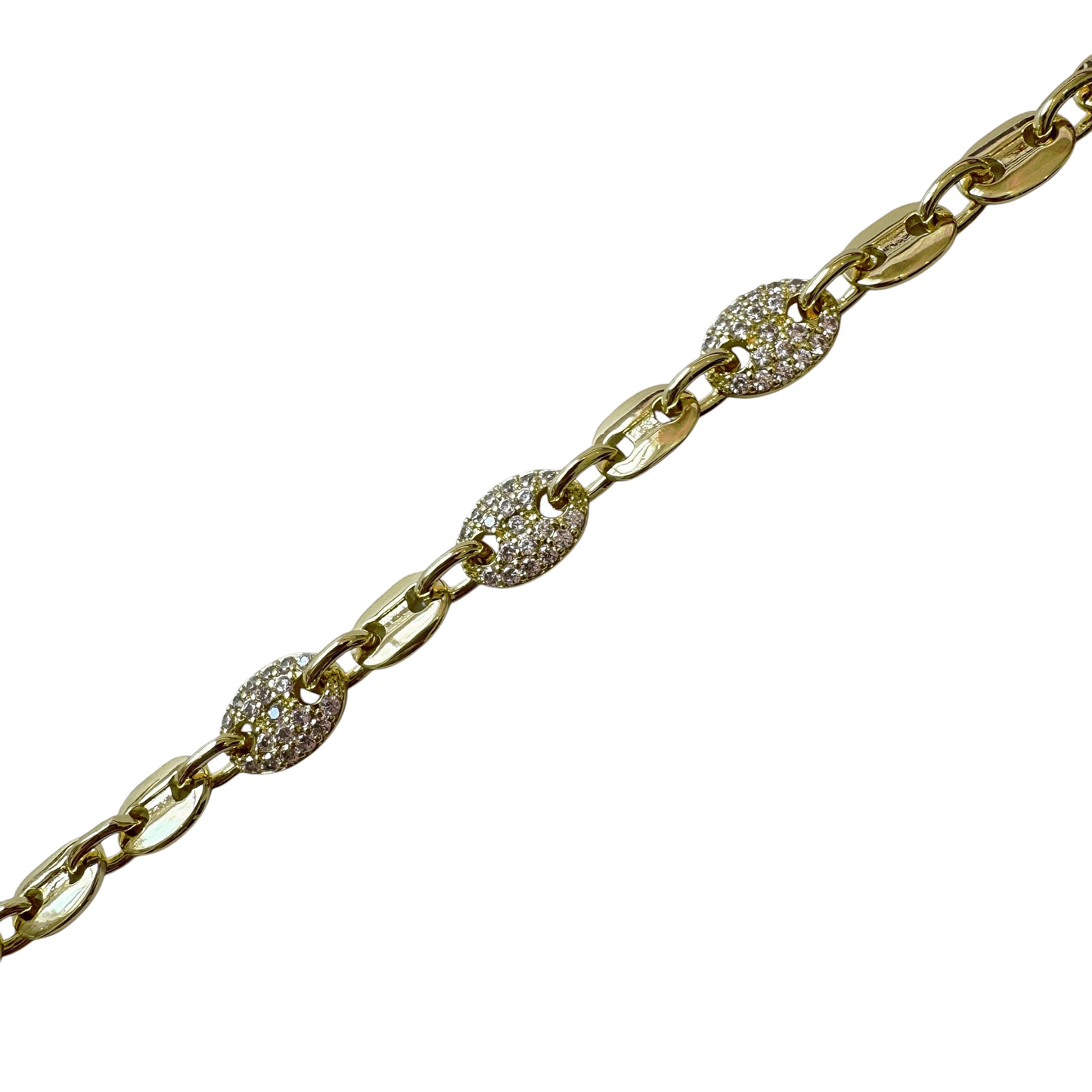 Sheila Fajl Celestia Chain Link Bracelet in Cubic Zirconia and Polished Gold Plated